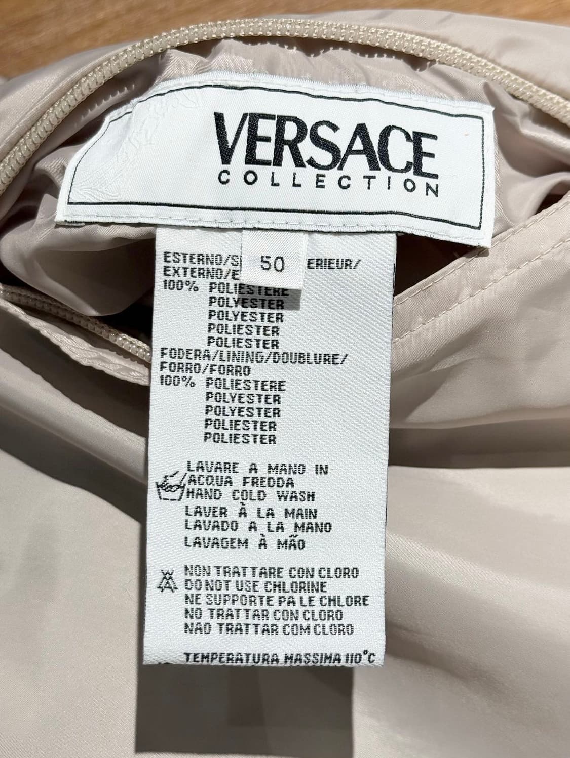 베르사체 컬렉션 아이보리 브라운 리버시블 폴리 자켓 상품이미지9