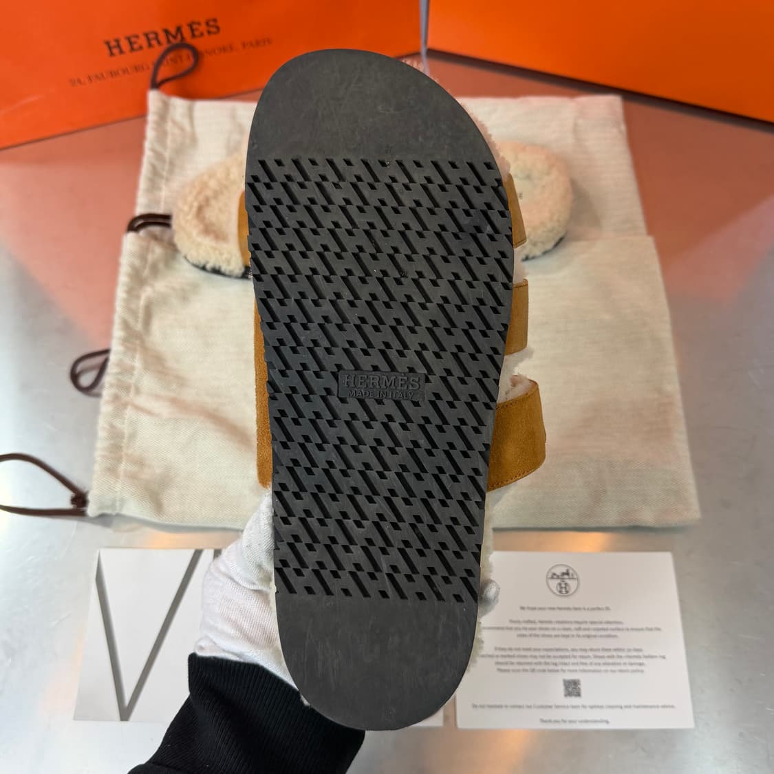 [리오브] 에르메스 시프레 시어링 퍼 샌들 슬리퍼 상품이미지4