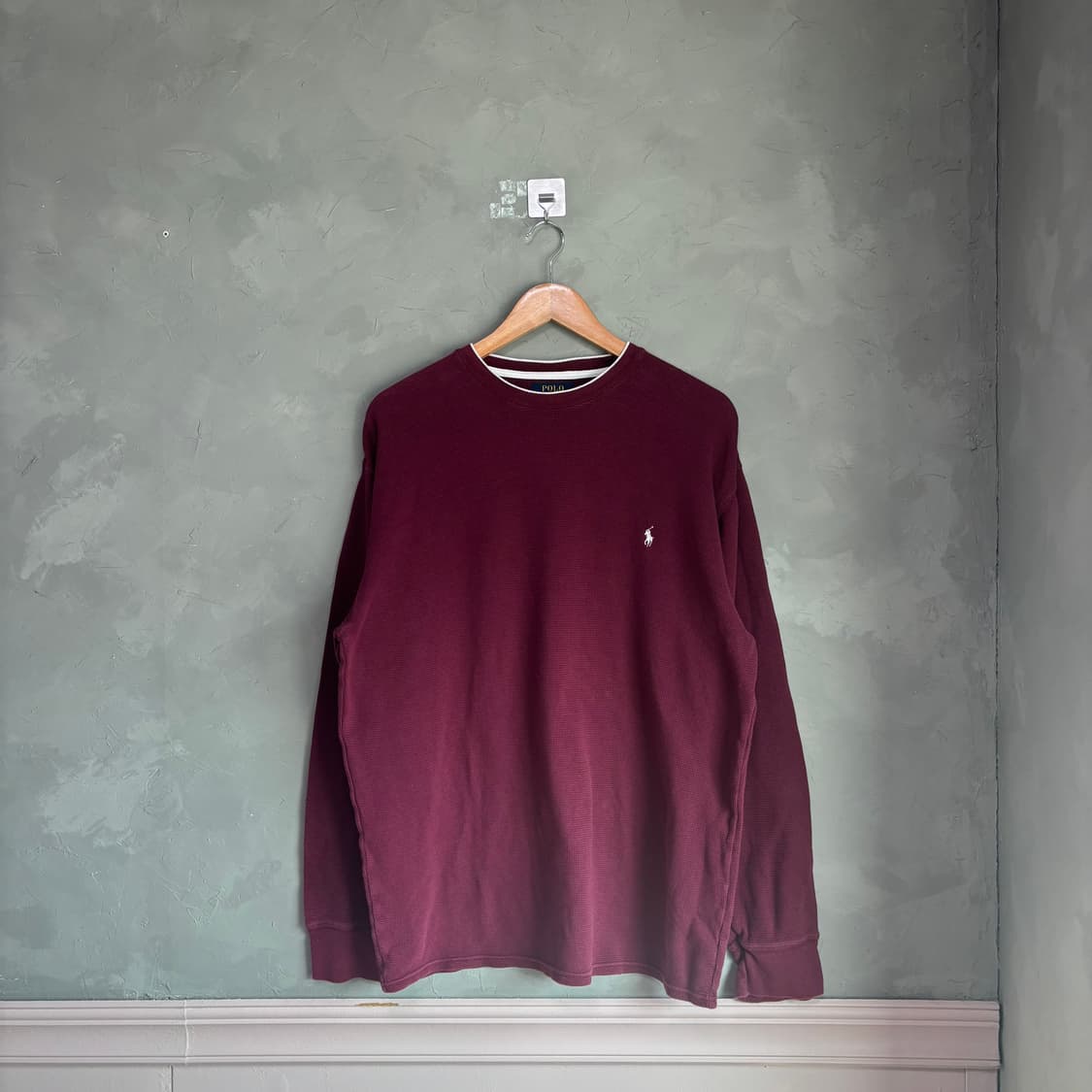 폴로 랄프로렌 와플 롱슬리브 버건디 상품이미지1