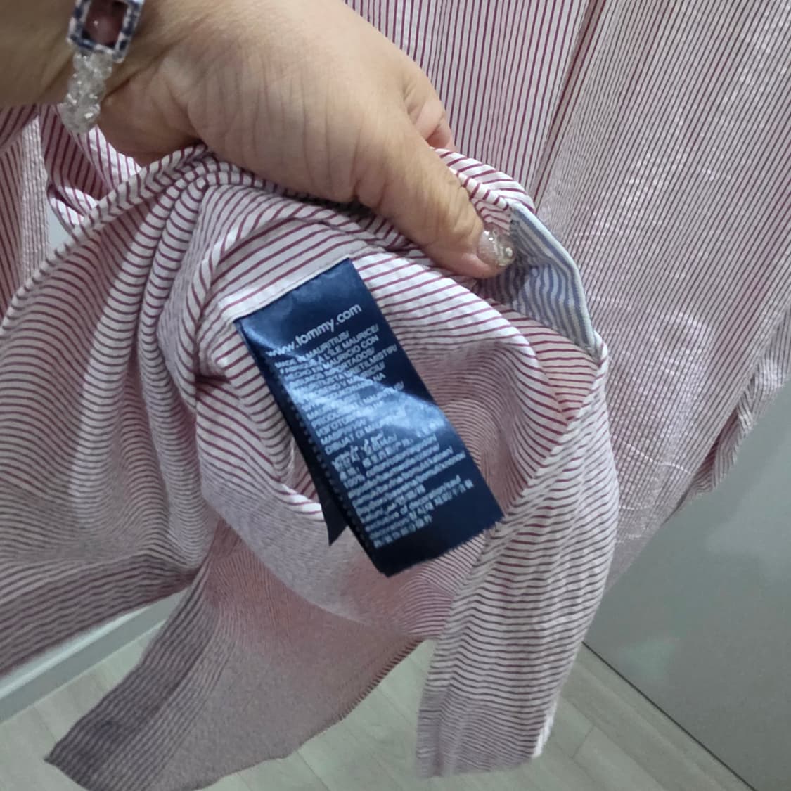 타미힐피거 핑크 스트라이프 셔츠 2XL 상품이미지9