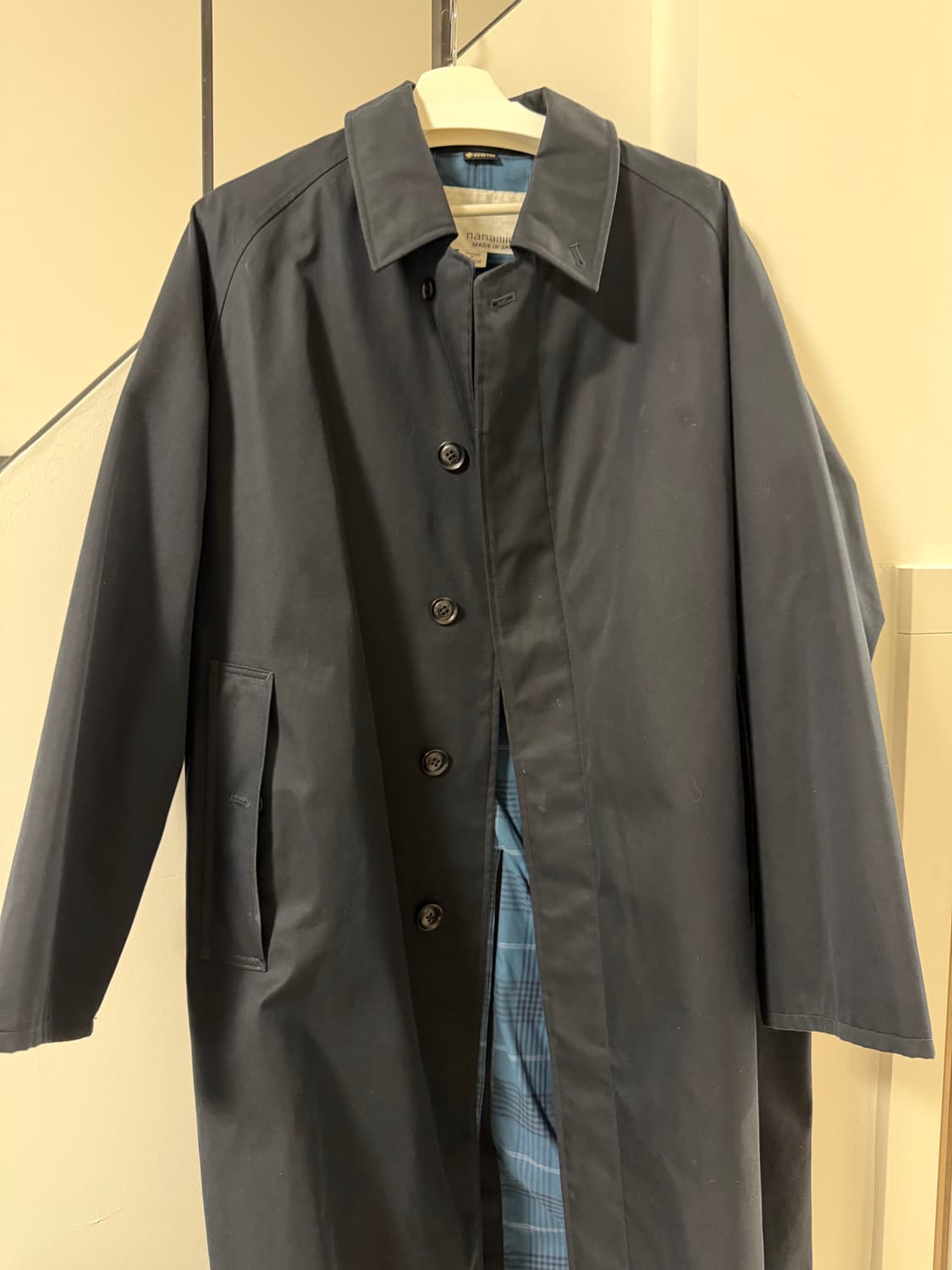 나나미카 고어텍스 발마칸 코트 네이비 상품이미지1