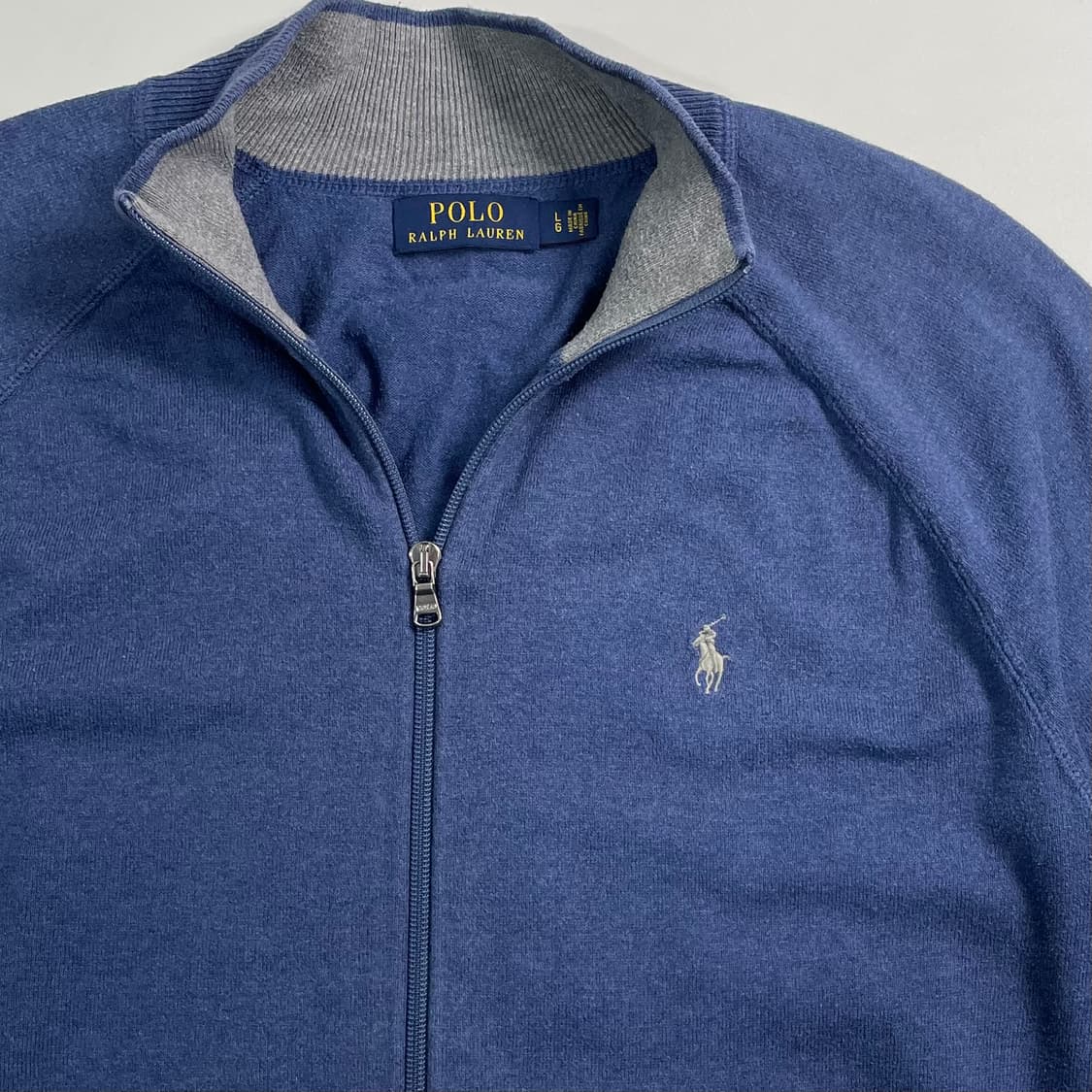 폴로 랄프로렌 블루 코튼 니트집업 상품이미지3
