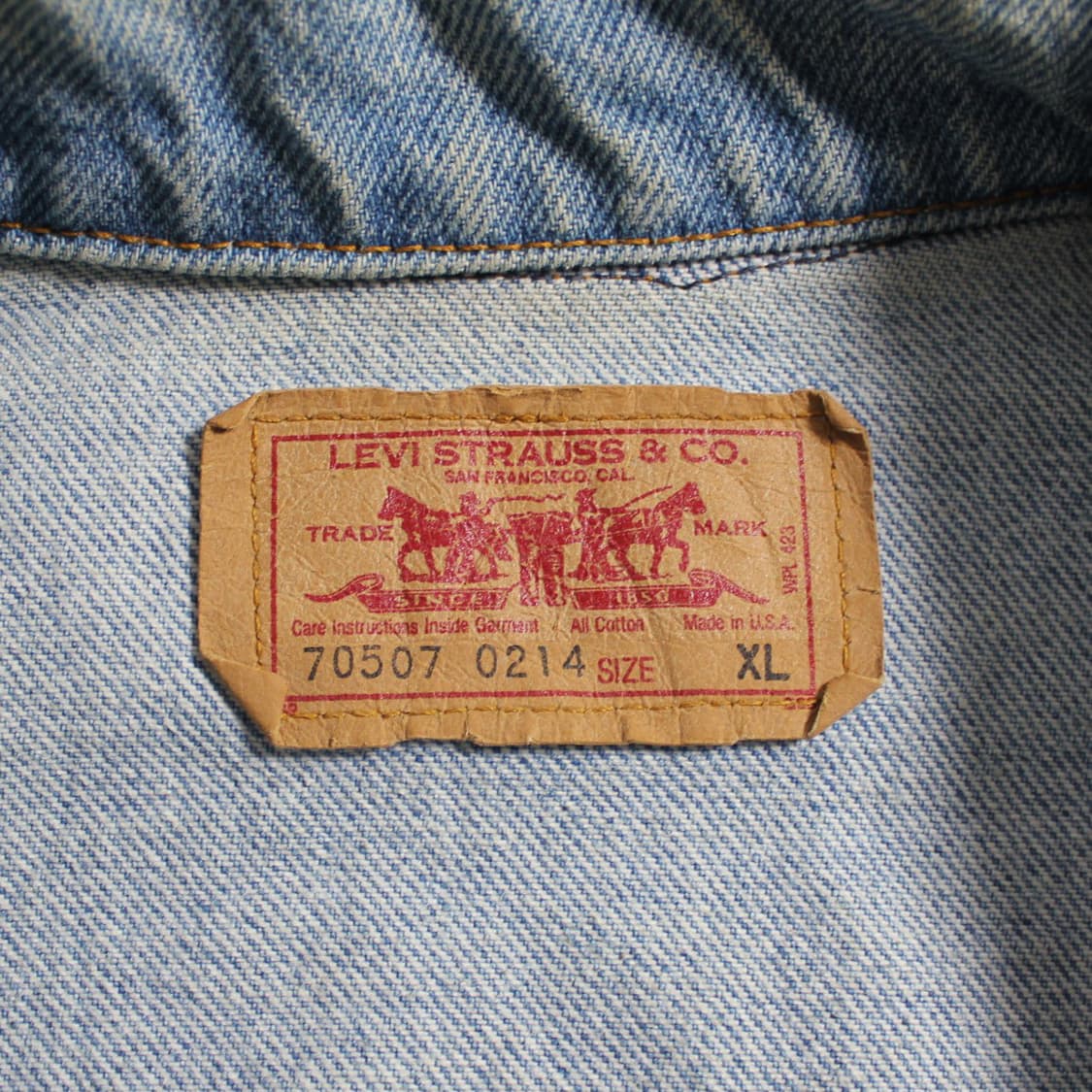 90's Levi’s 리바이스 USA 데님 트러커 자켓 L033 상품이미지6
