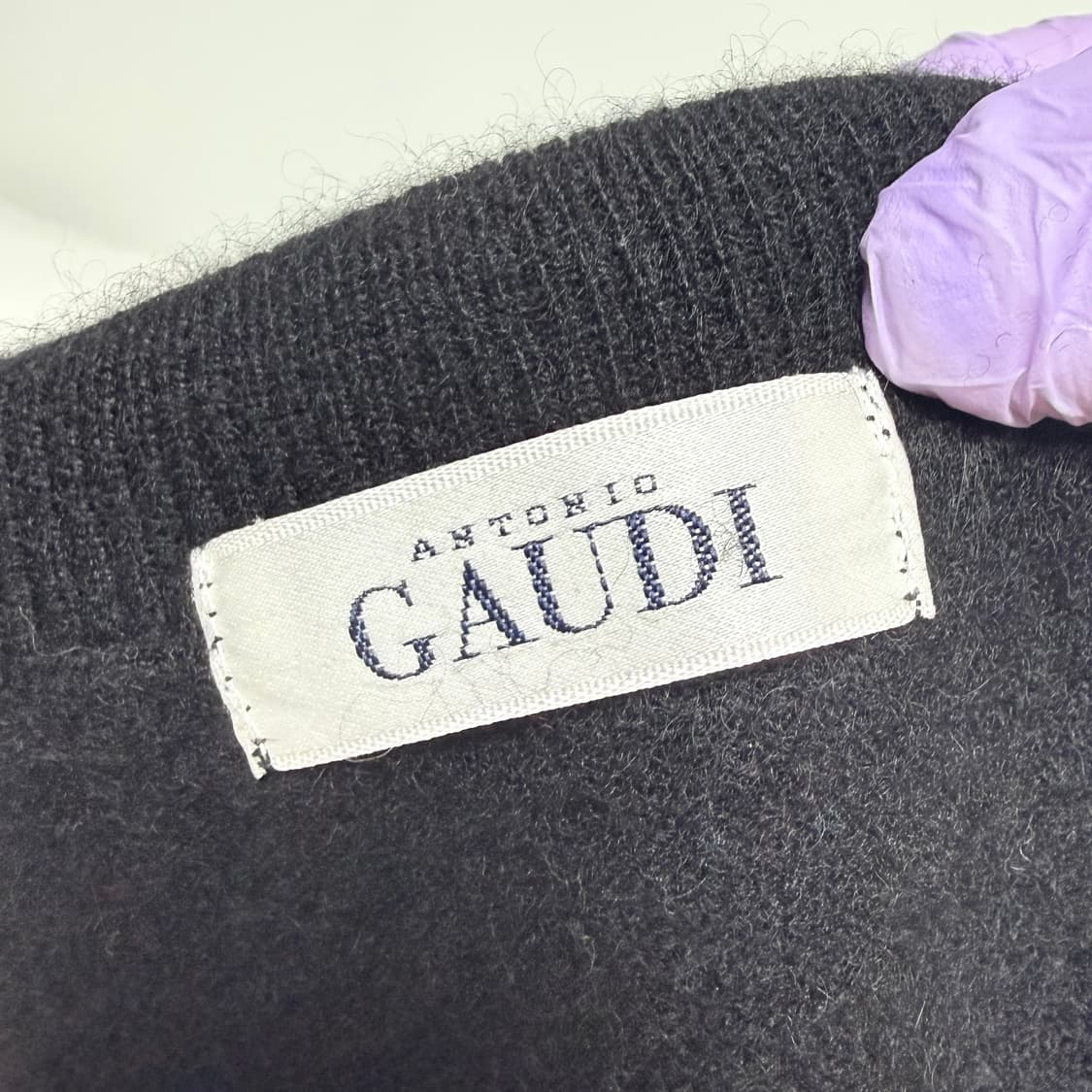 [캐시미어 100%] 블랙 반팔 하프넥 니트 M 상품이미지6