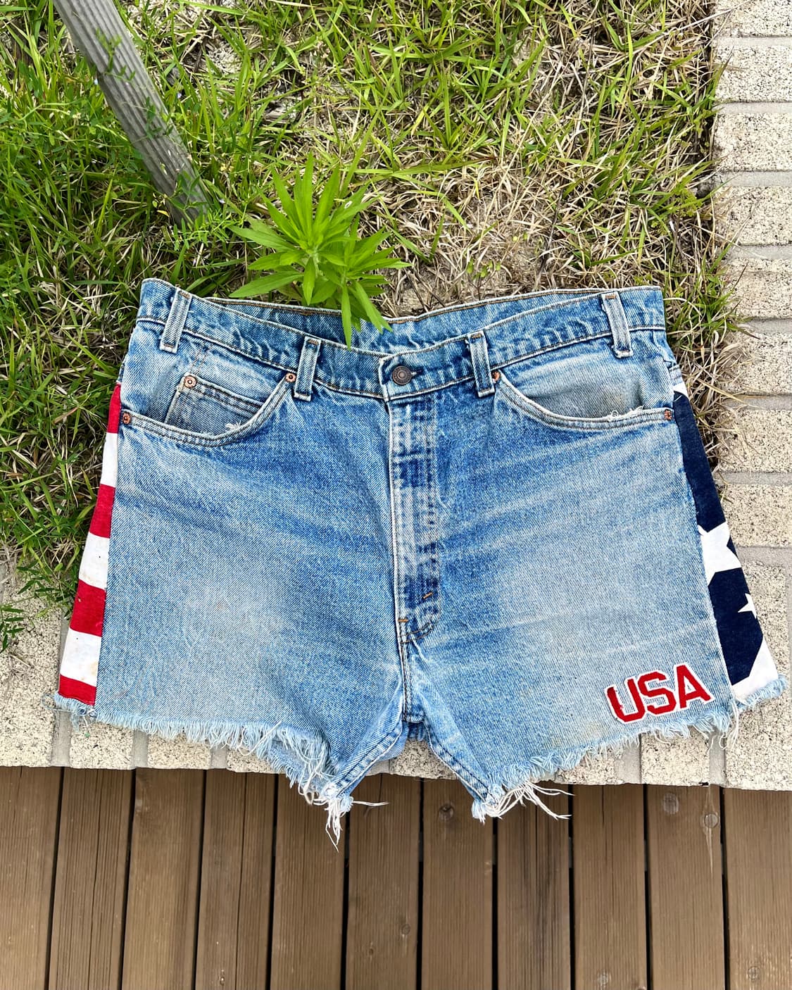 80s 리바이스 USA 빈티지 데님 커스텀 쇼츠 팬츠 상품이미지9