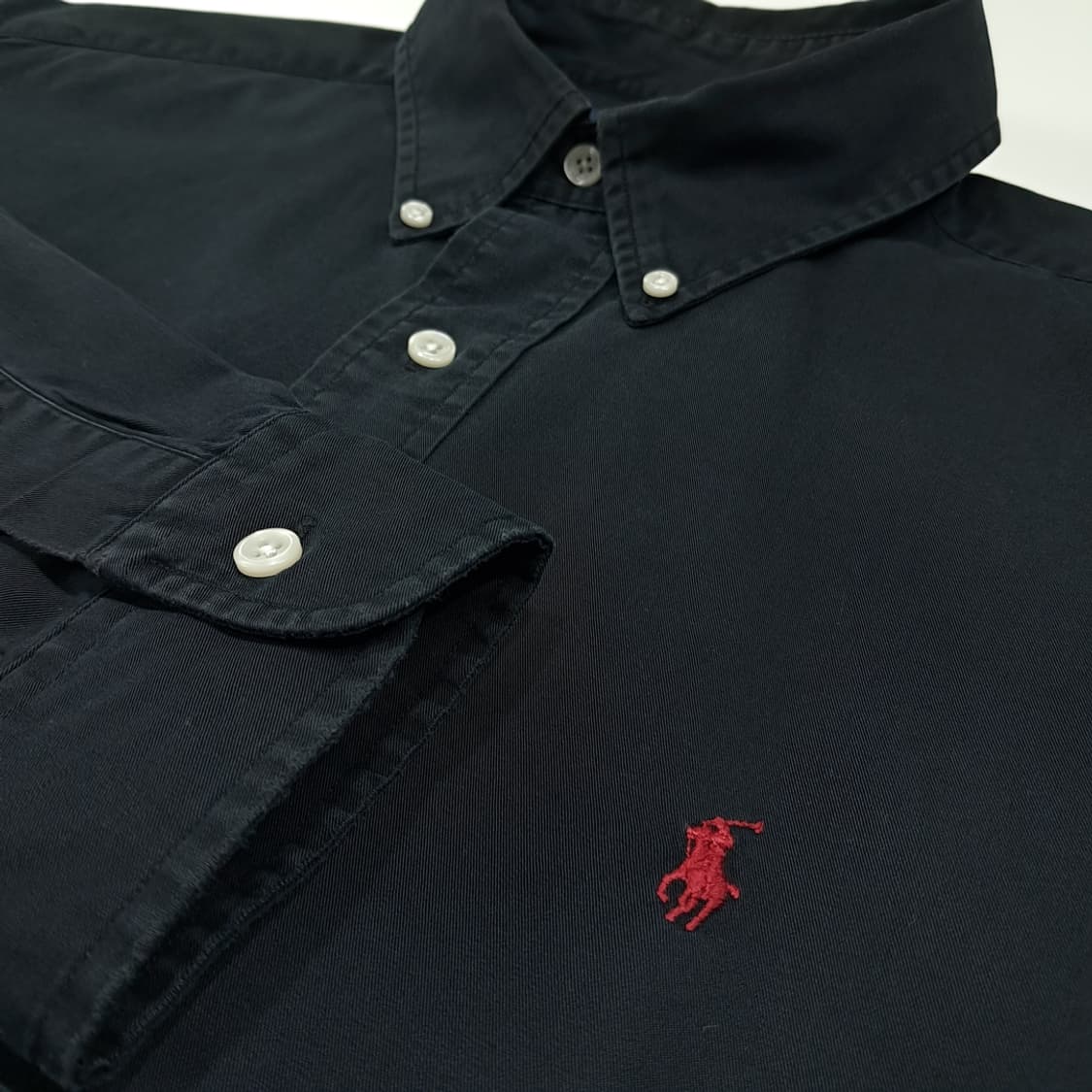 CL816 XL 폴로 90s 미국판 코튼 버튼다운 블랙 셔츠 남방 상품이미지4