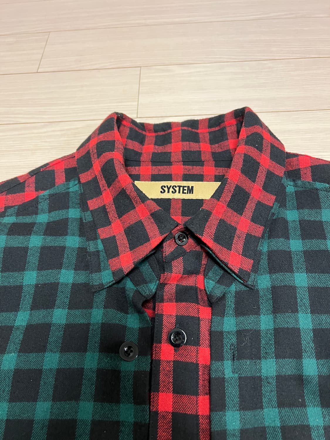 SYSTEM HOMME 19 F/W 레이어드 체크 오버핏 셔츠 자켓 상품이미지7