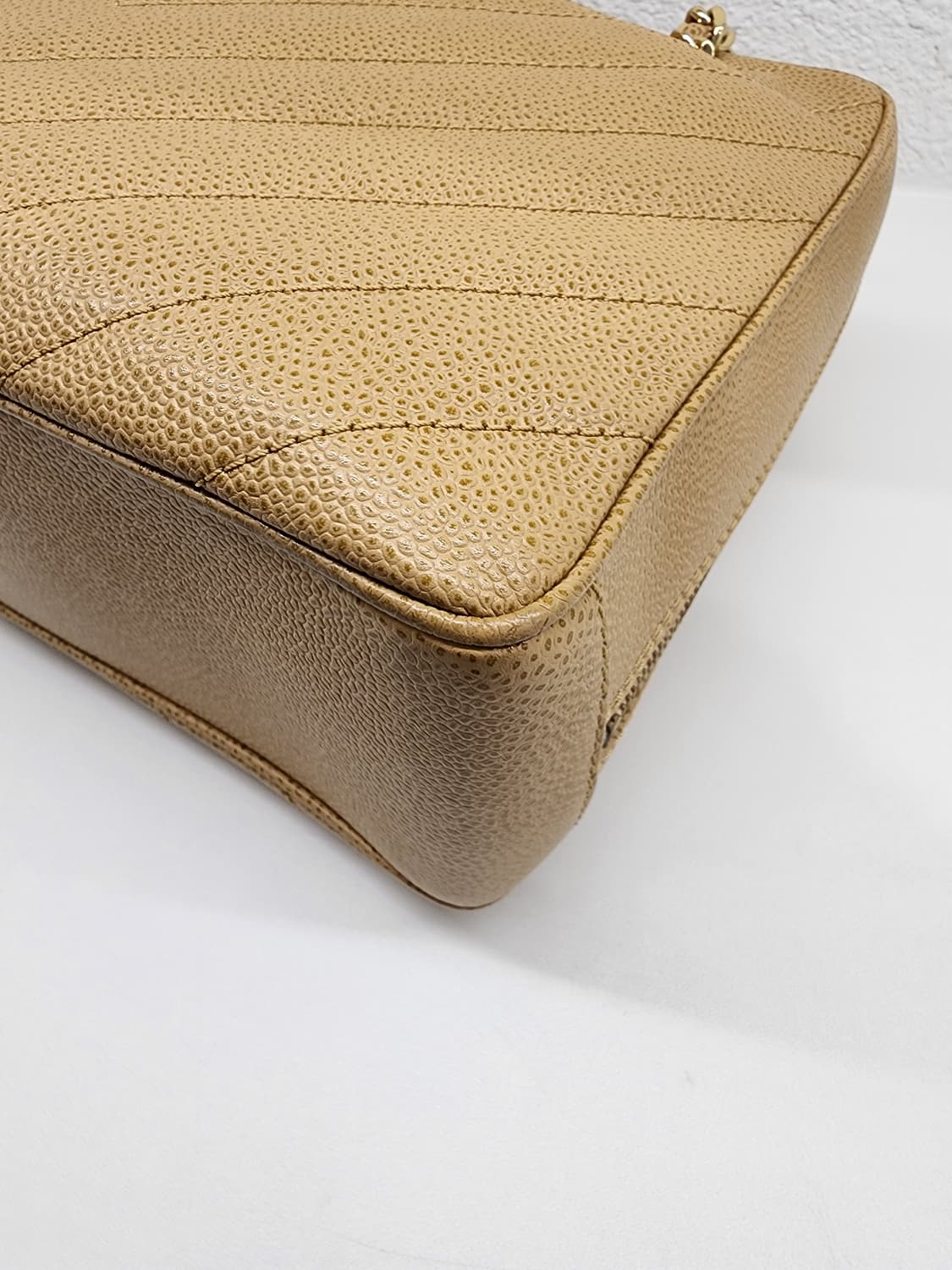 샤넬 빈티지 쉐브론 캐비어 체인 숄더백 베이지 #6 상품이미지6