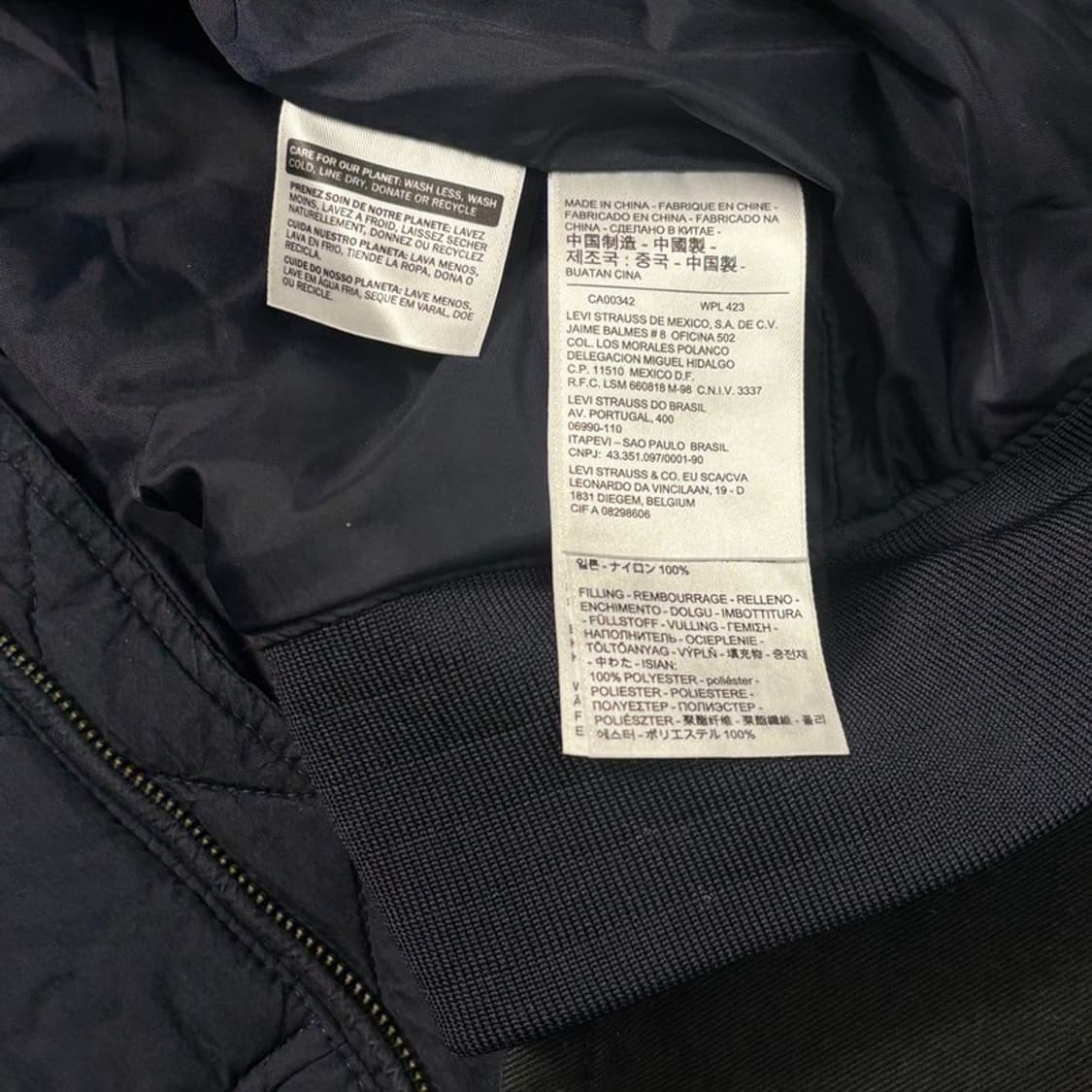 LEVIS 퀄팅 봄버 자켓 네이비 M 상품이미지7