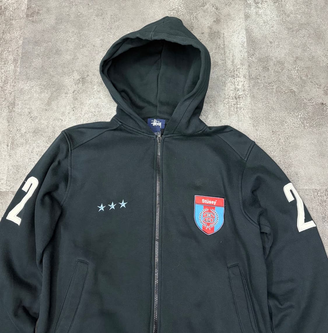 9-00s 스투시 블랙 후드집업 상품이미지3