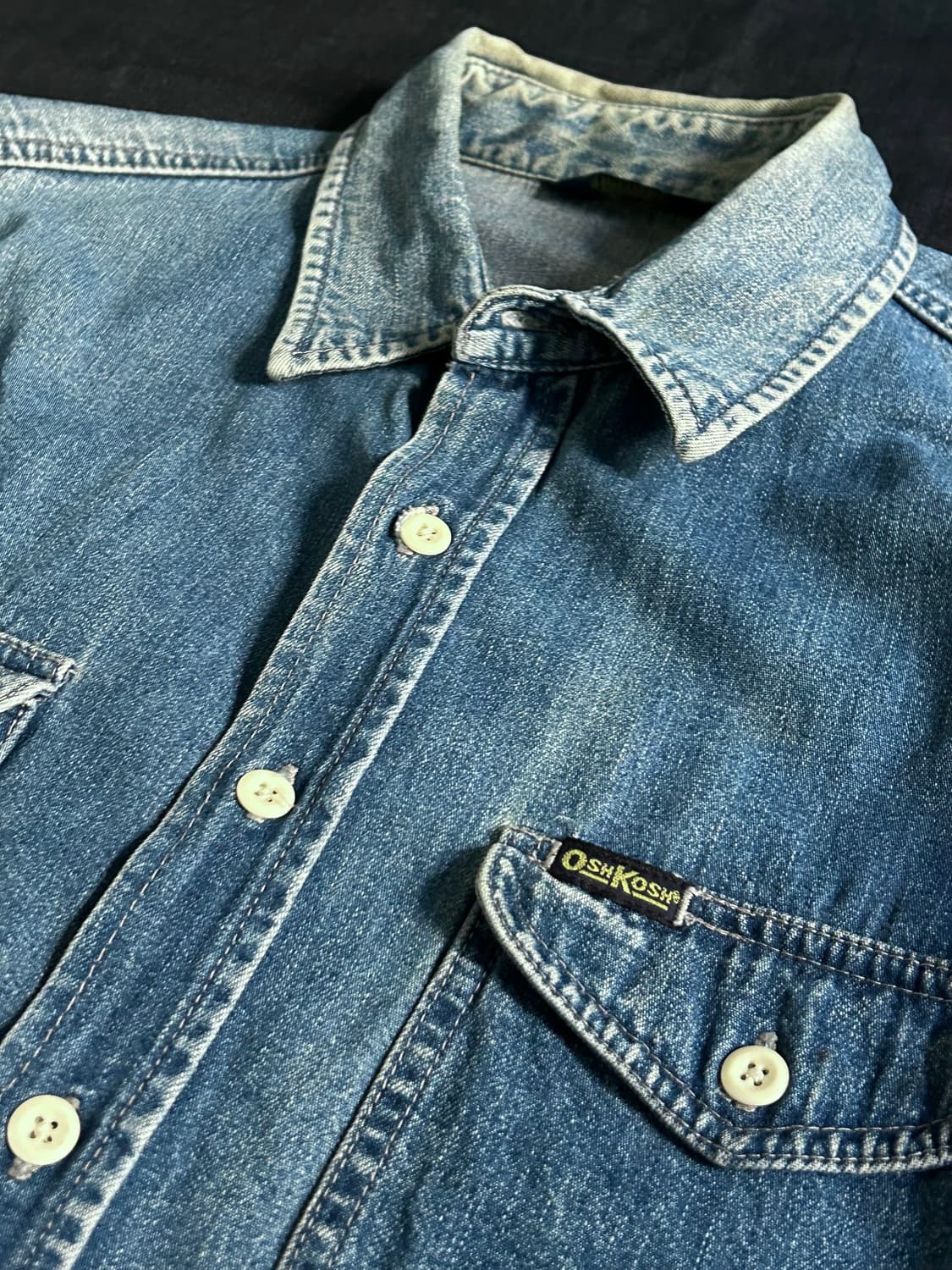 8~90s 오시코시 데님 워크 셔츠 상품이미지6