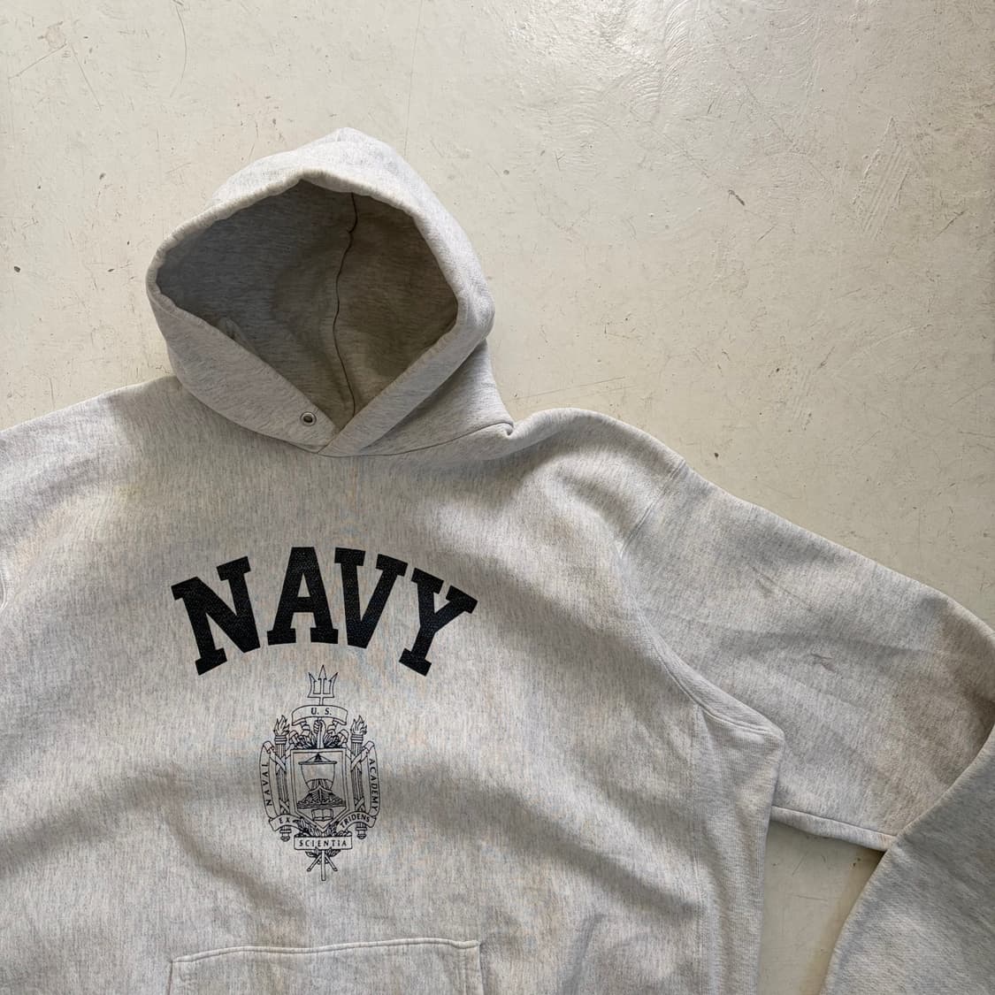 US NAVY USA OG 빈티지 리버스위브 후드티 2XL 상품이미지2