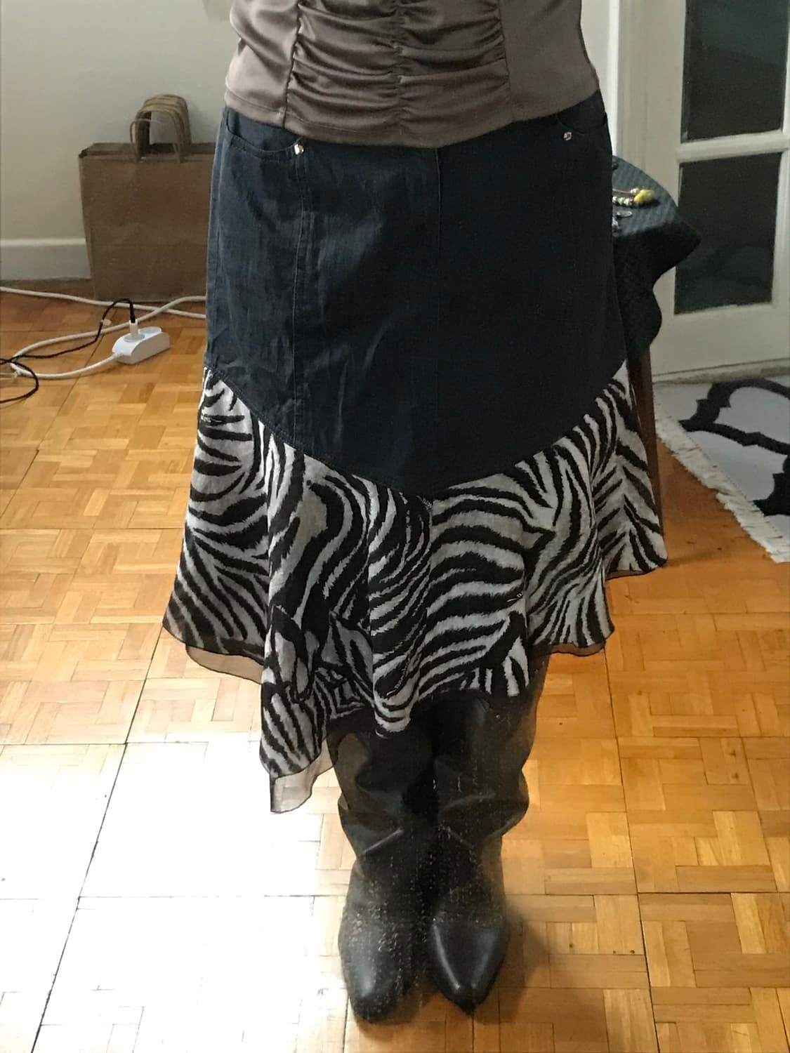 vintage zebra pattern skirt (29inch) 상품이미지1