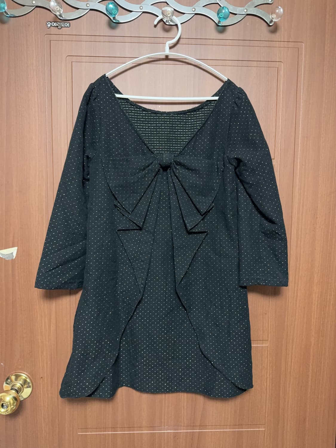 모리걸 니혼진 블랙 금사 빅 리본 도트 블라우스 원피스 스커트 코디 세트 상품이미지3