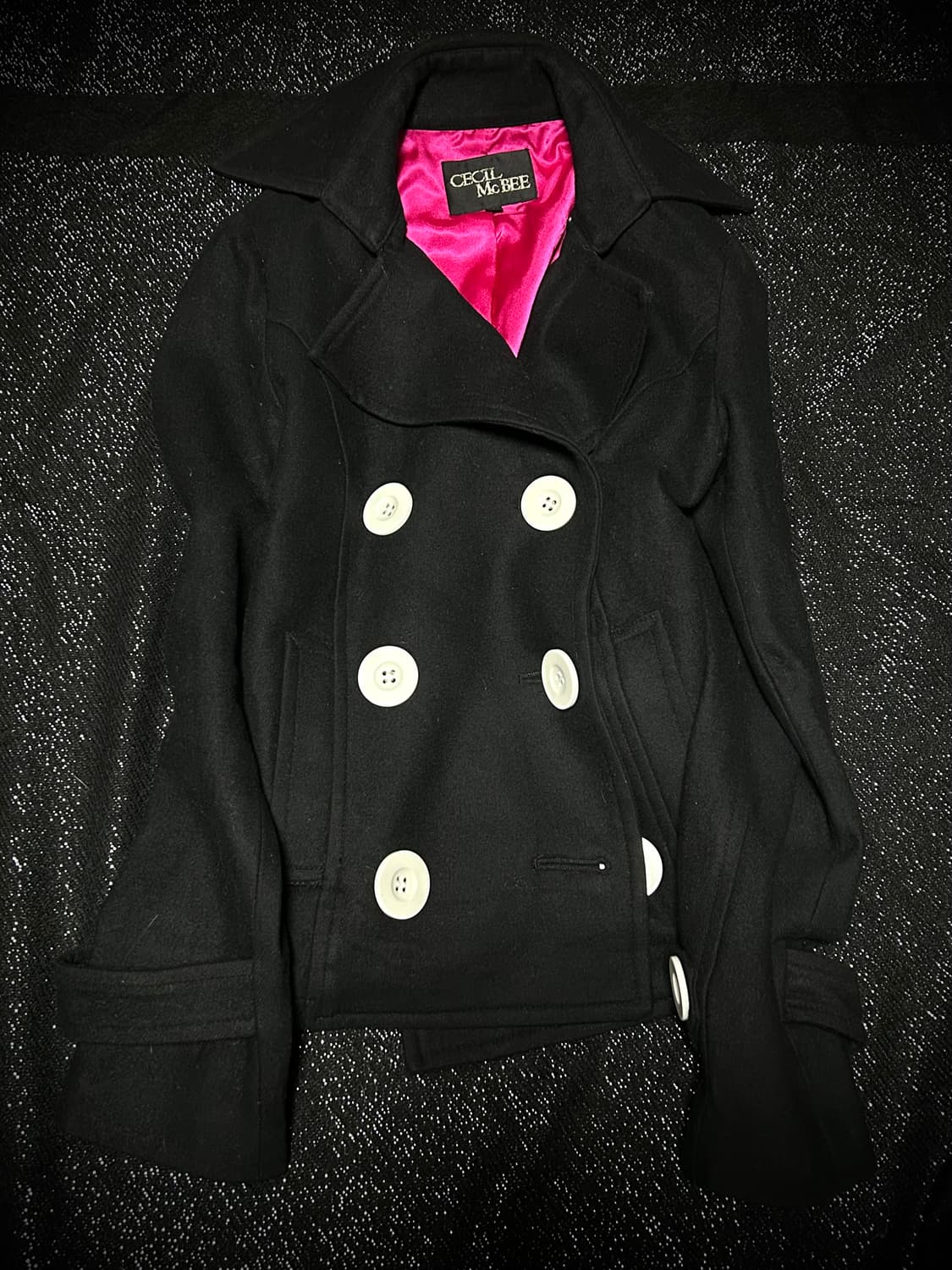 2000s JPN 세실맥비 히메갸루 블랙 버튼 숏 코트 상품이미지1