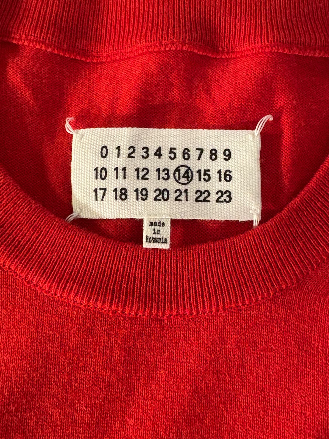 [L] 메종 마르지엘라 엘보우 패치 니트, 레드 상품이미지2