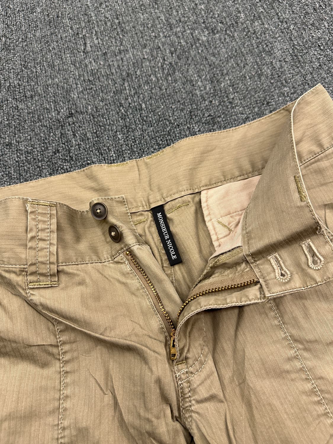 무슈 니콜 베이지 부츠컷 카고팬츠 상품이미지4