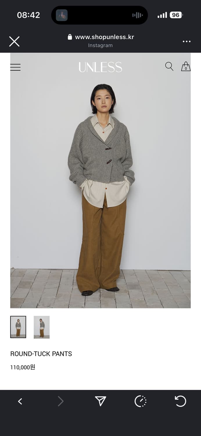 unless round-tuck pants, charcoal S 상품이미지3