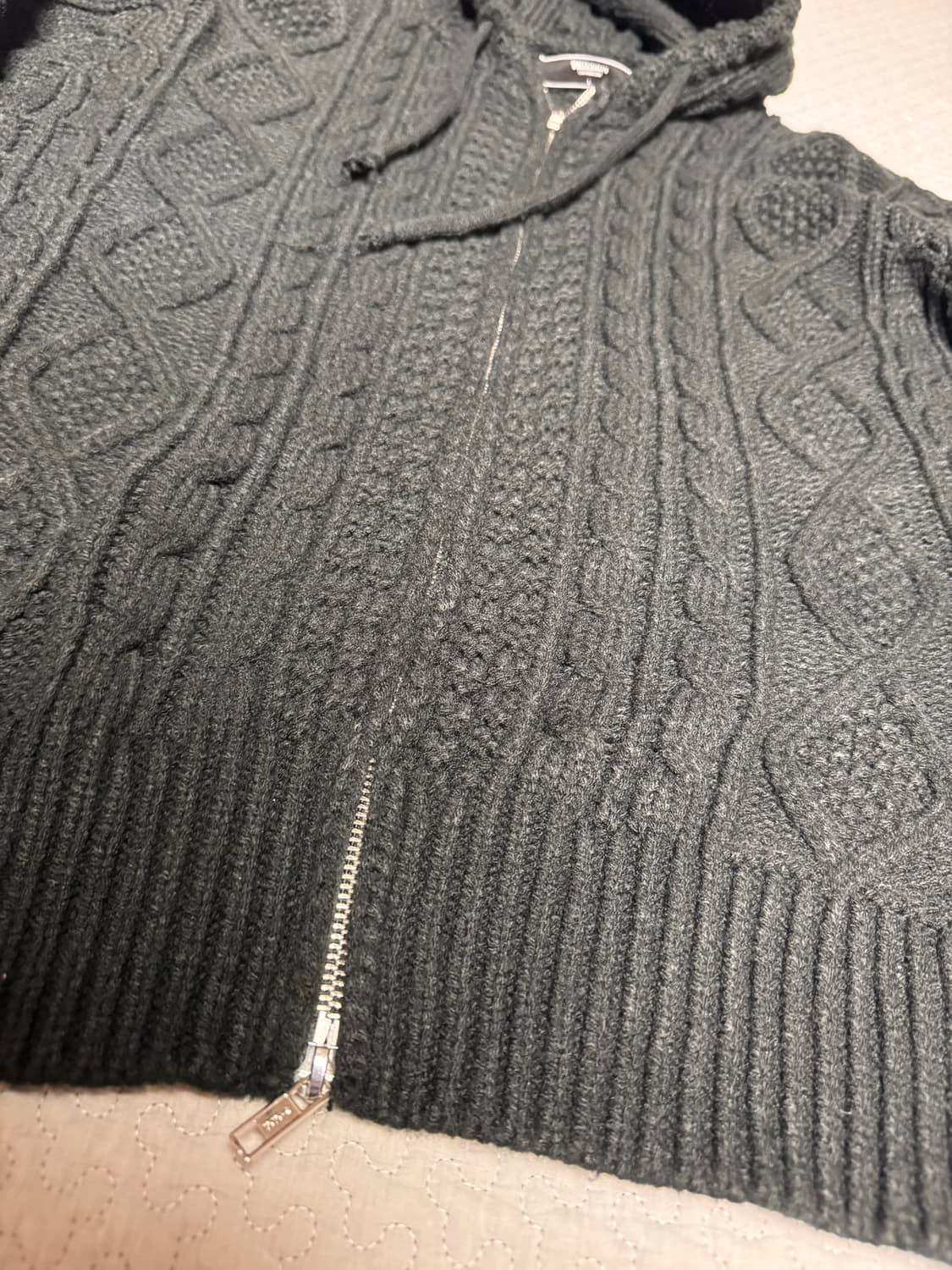 트릴리온 케이블 니트 후드집업 L 상품이미지2