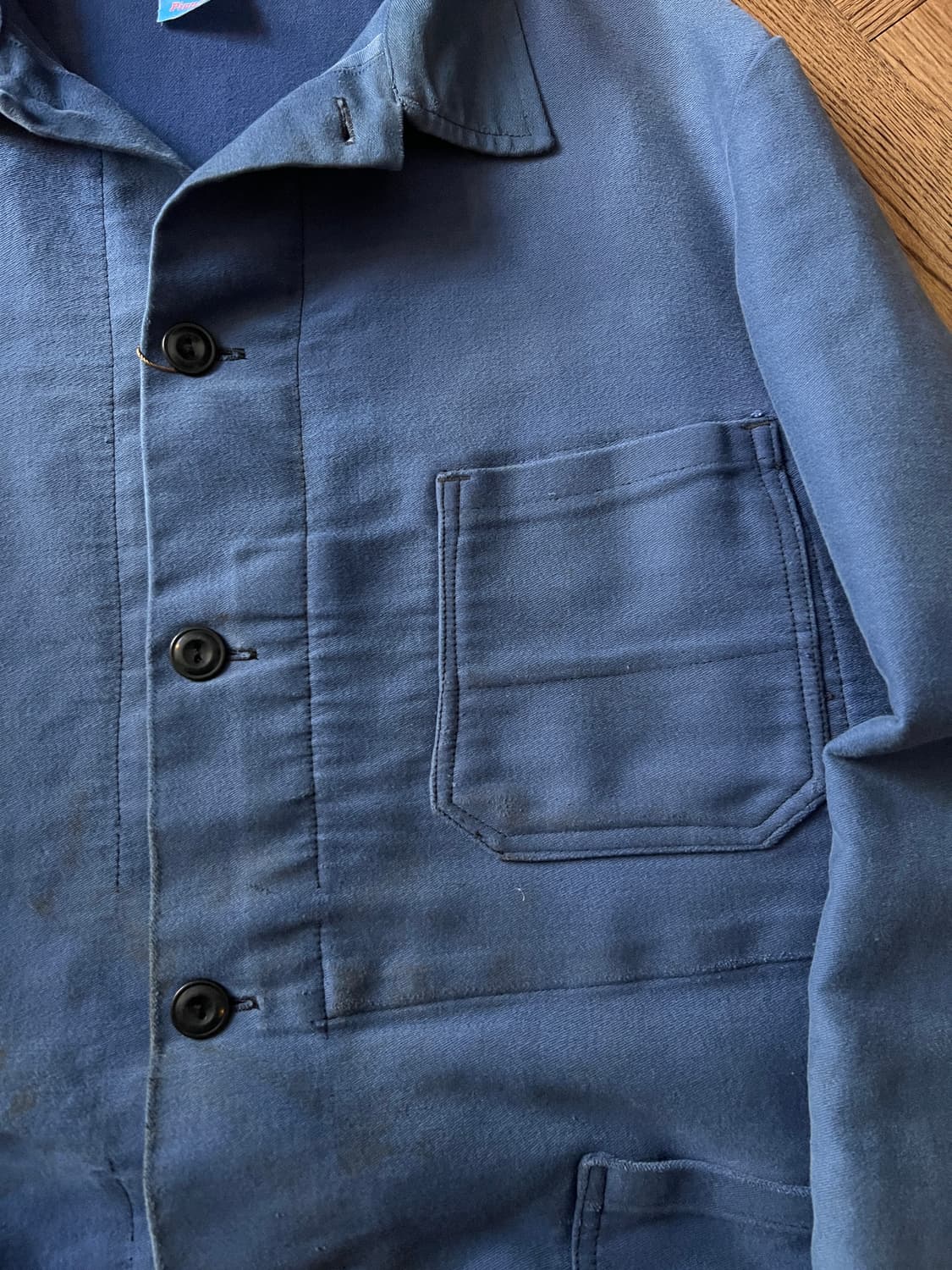 [M]90's Pionier사 빈티지 페이딩 몰스킨 프렌치 워크 자켓 상품이미지4