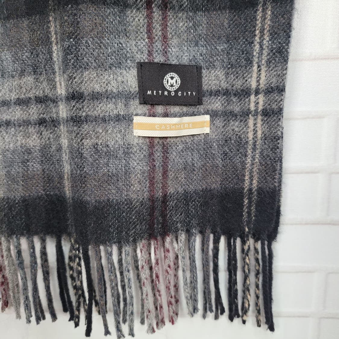 메트로시티 울 캐시미어 체크 머플러 목도리 남여공용 새상품급 상품이미지5