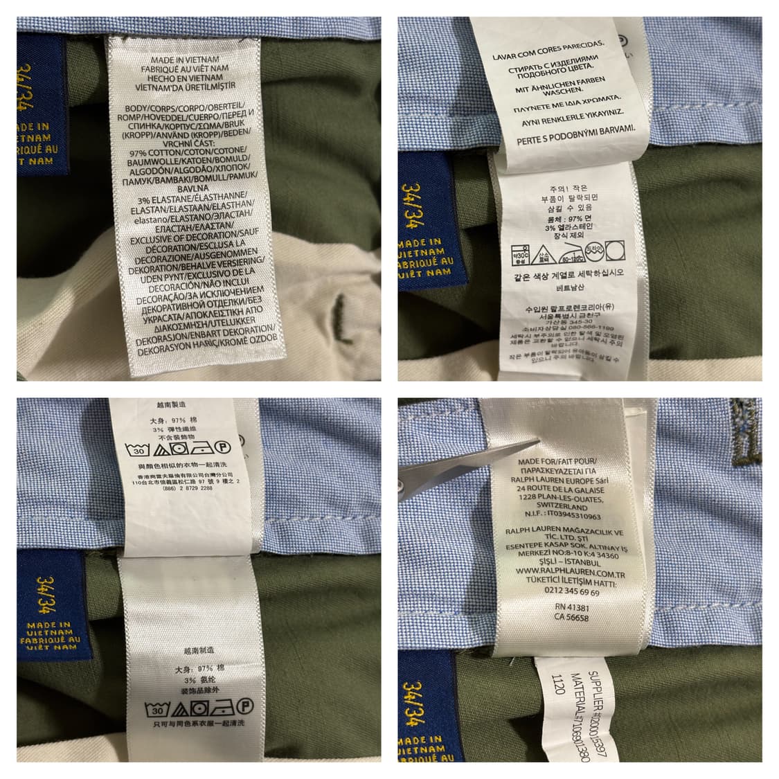 새상품급)폴로 스트레이트핏 코튼 트윌 치노팬츠34"/세지그린 상품이미지8