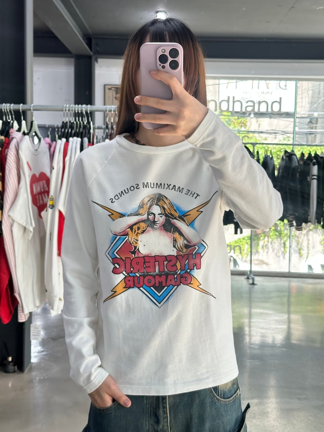 히스테릭글래머 맥시멈사운즈 빅로고 롱슬리브긴팔티셔츠 상품이미지1