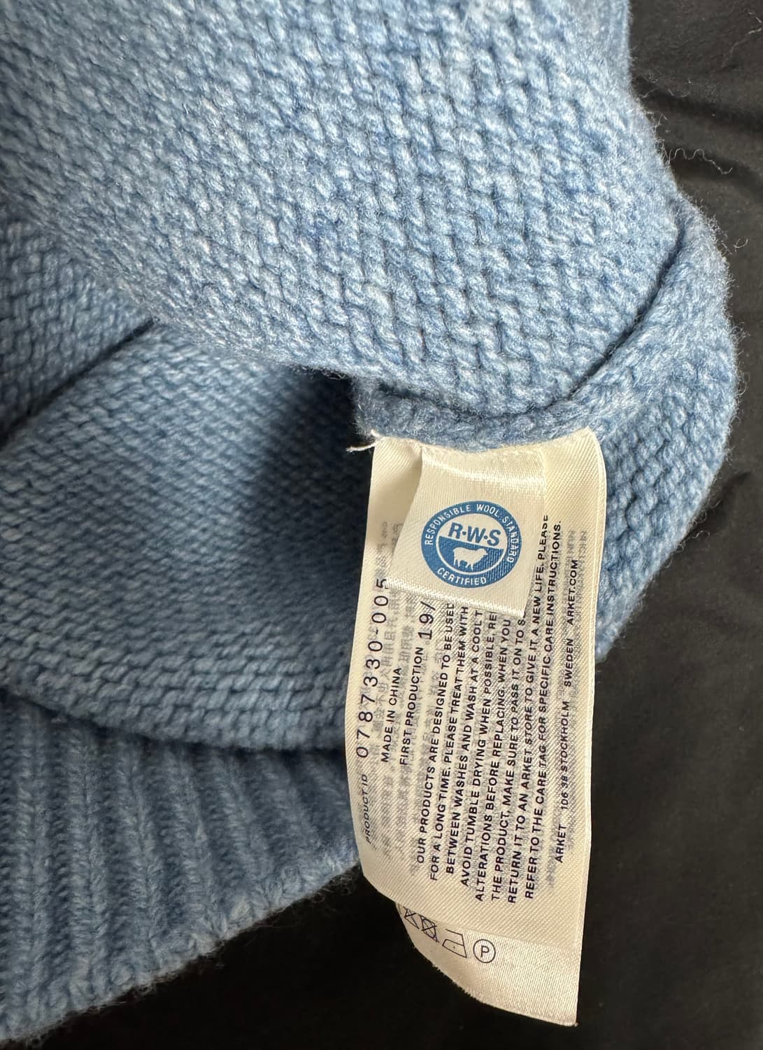 아르켓 헤비 울 니트 스웨터 라이트 블루(S) 상품이미지2