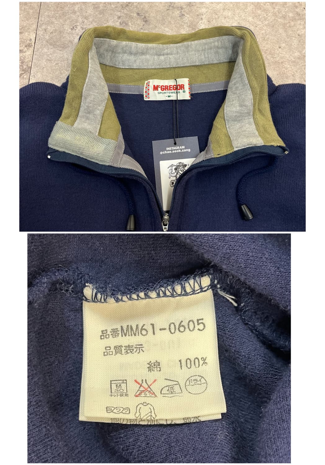 맥그리거 반집업 니트 네이비 M #csz3318 상품이미지4