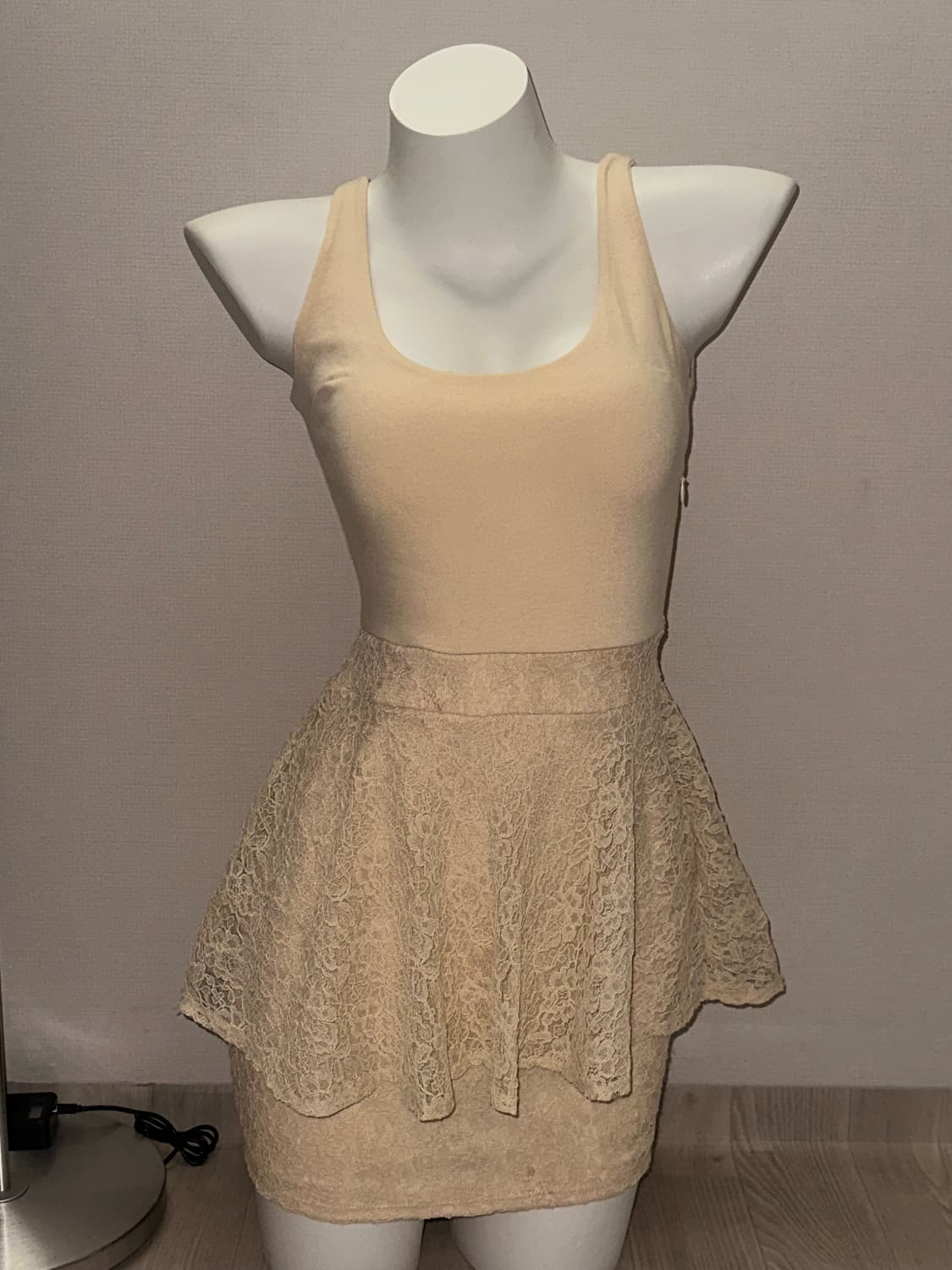 베이지 페어리코어 슬리브리스 원피스 상품이미지2