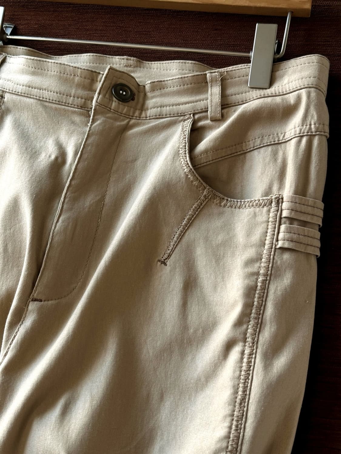 PU blended stretched panel pants 상품이미지5