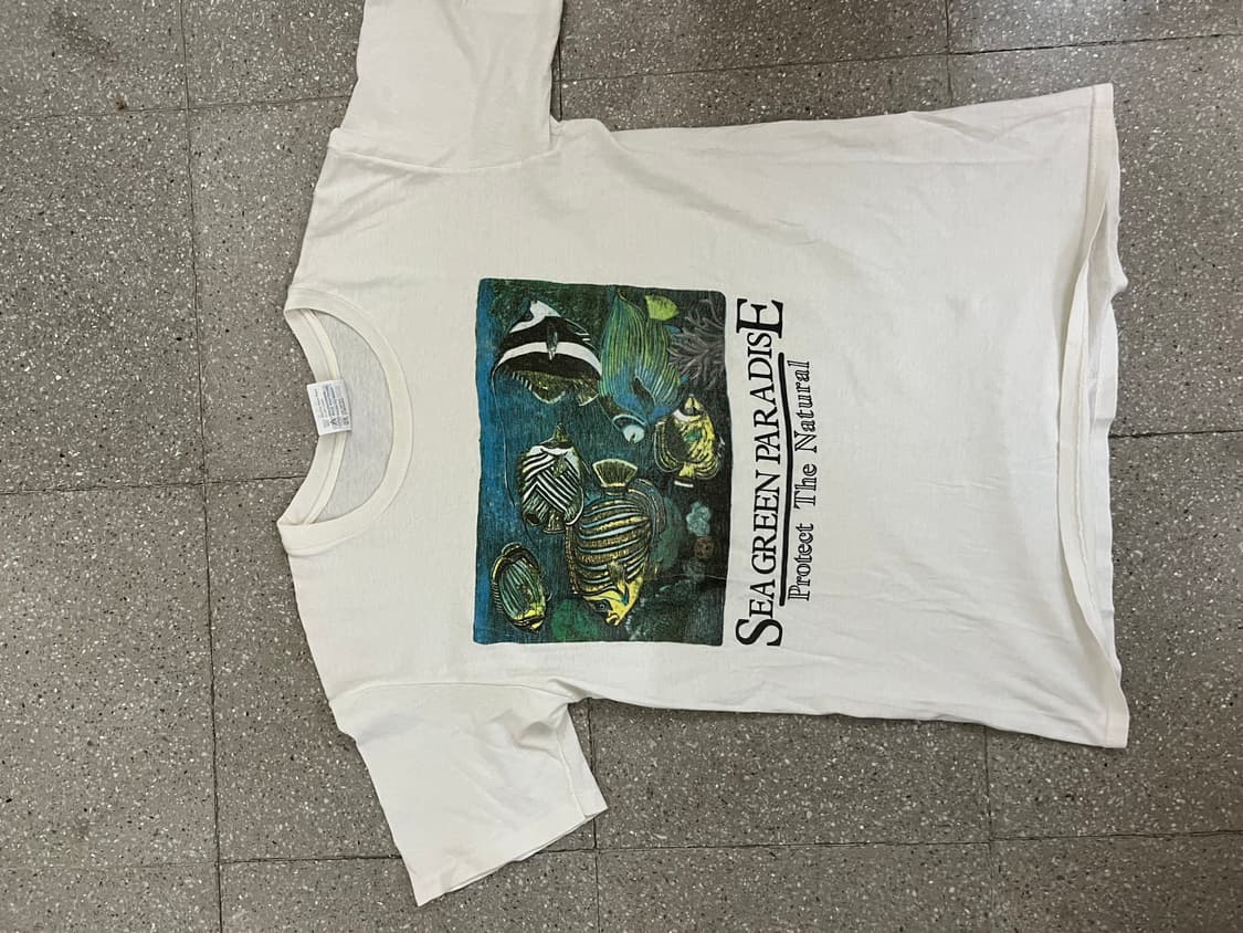 Made in usa 해인즈 물고기 자연보호 그래픽 티셔츠 상품이미지1