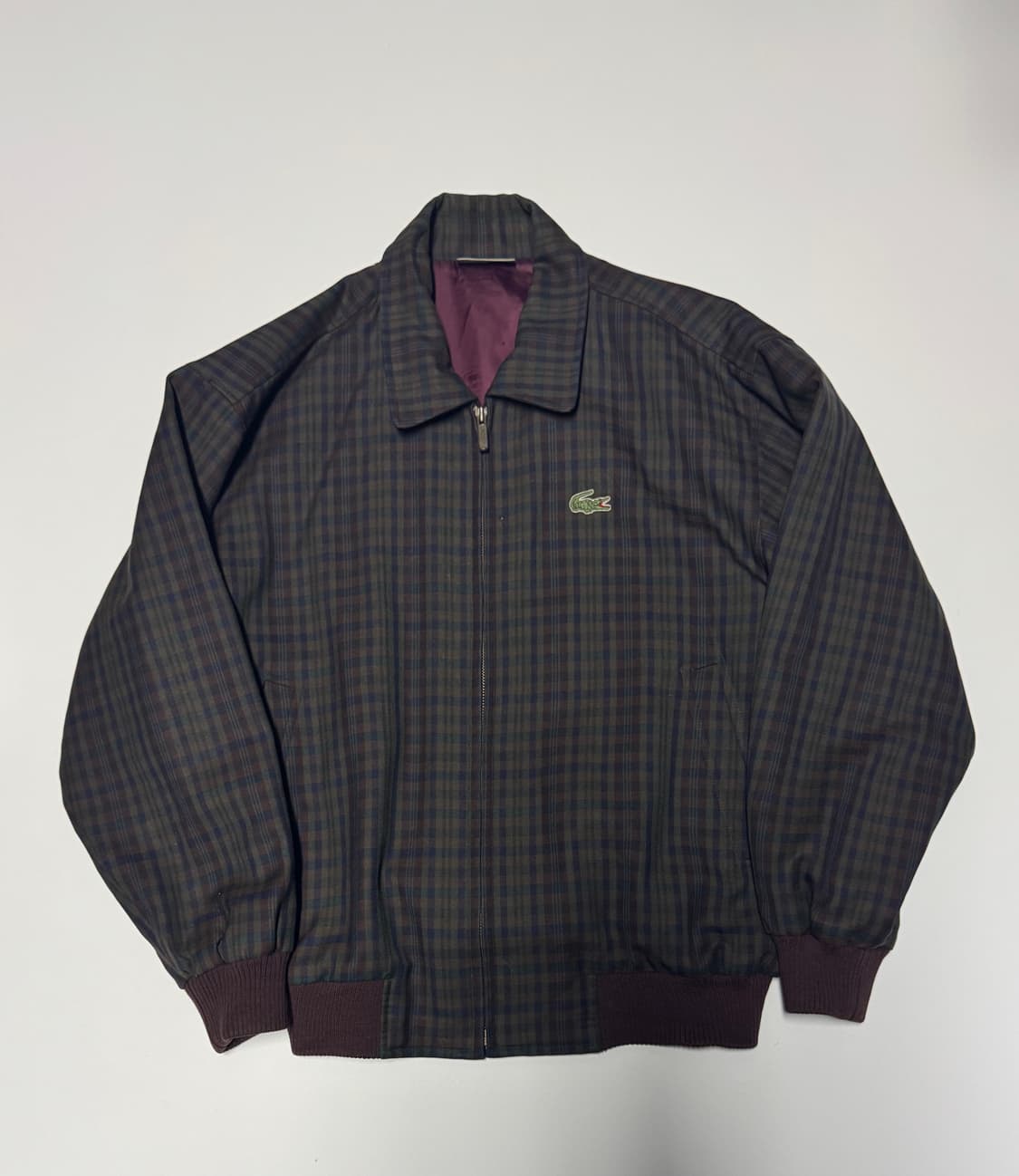 희귀!! 정품 라코스테 레트로 울 체크 블루종 집업 자켓 상품이미지1