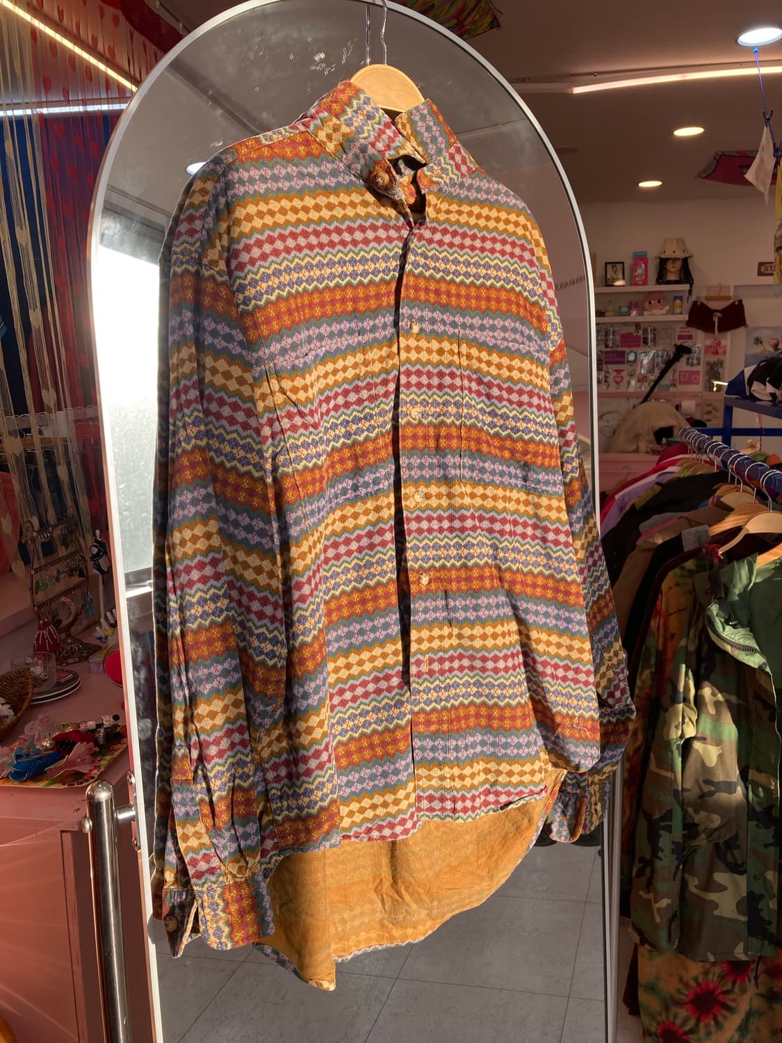 보헤미안 패턴 골덴 셔츠 상품이미지1