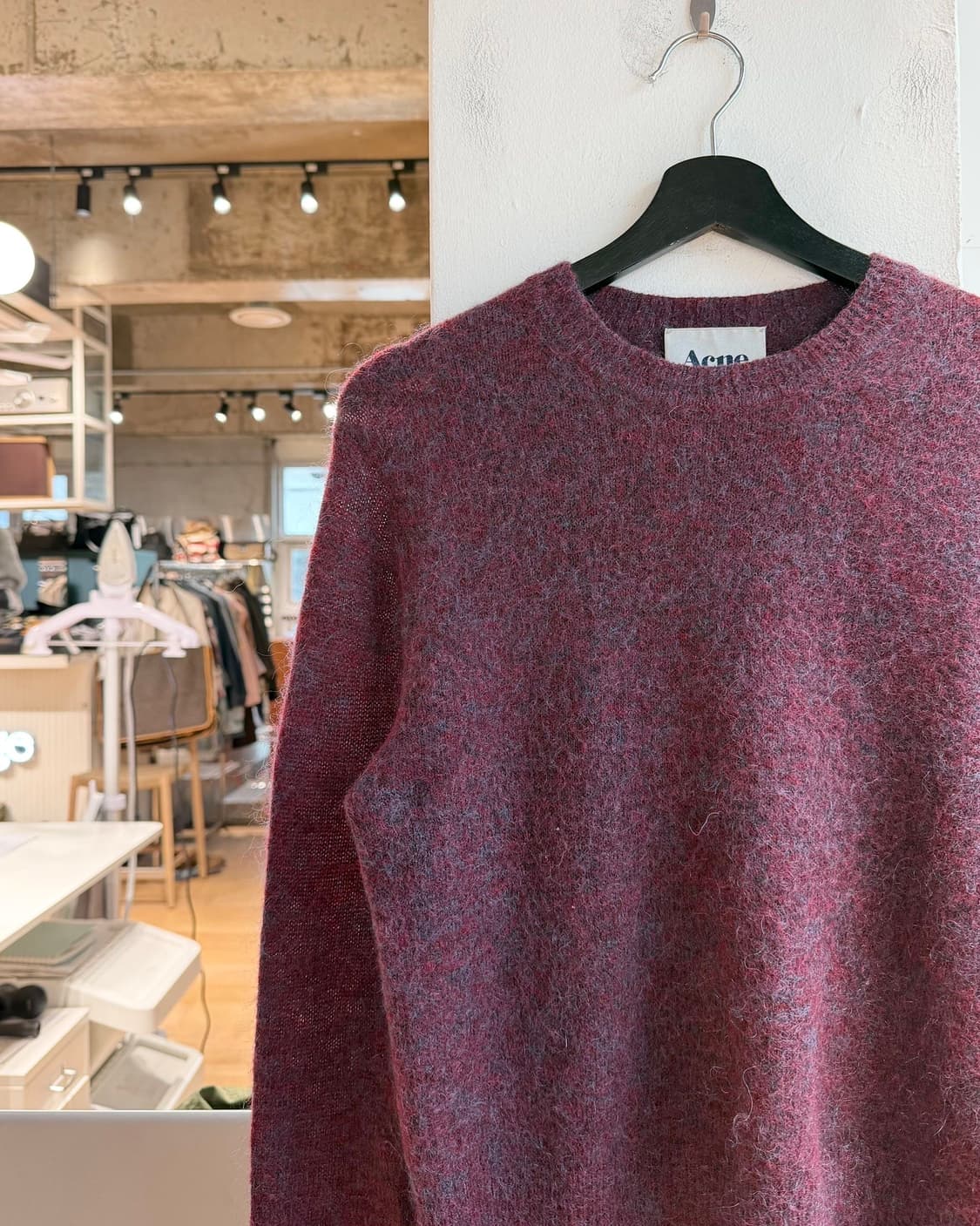 아크네 스튜디오 버건디 모헤어울 니트 상품이미지4