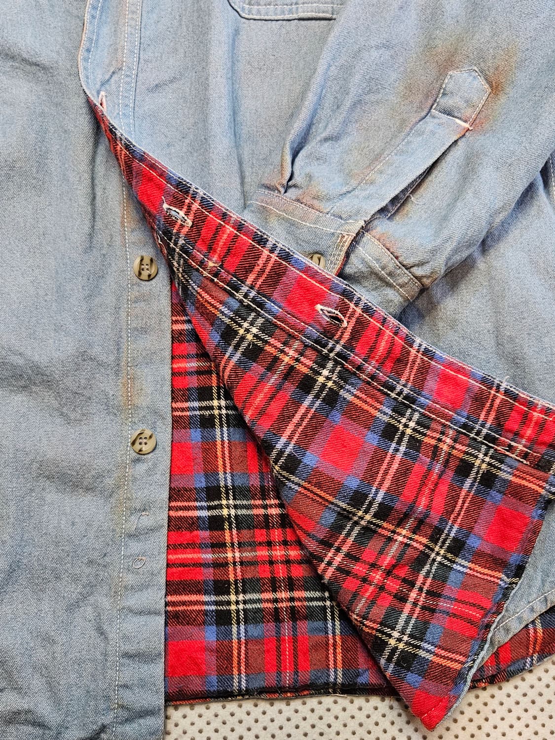 칼하트 리워크 데님 플란넬 라이너 셔츠 자켓 상품이미지3