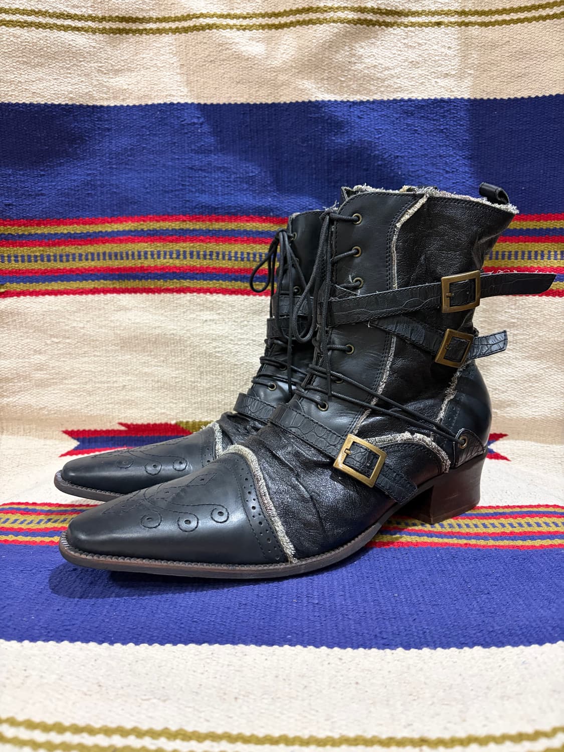 Western lace up grunge brass boots  상품이미지1