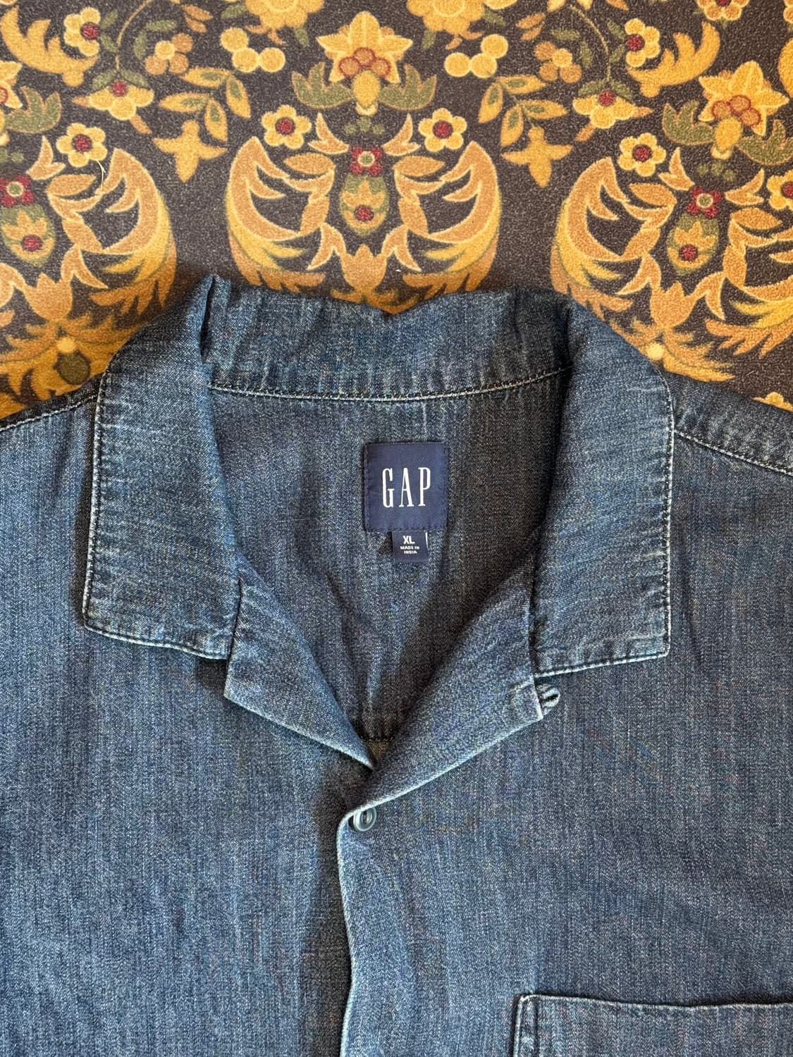 올드 갭 루프칼라 데님 하프셔츠 상품이미지2