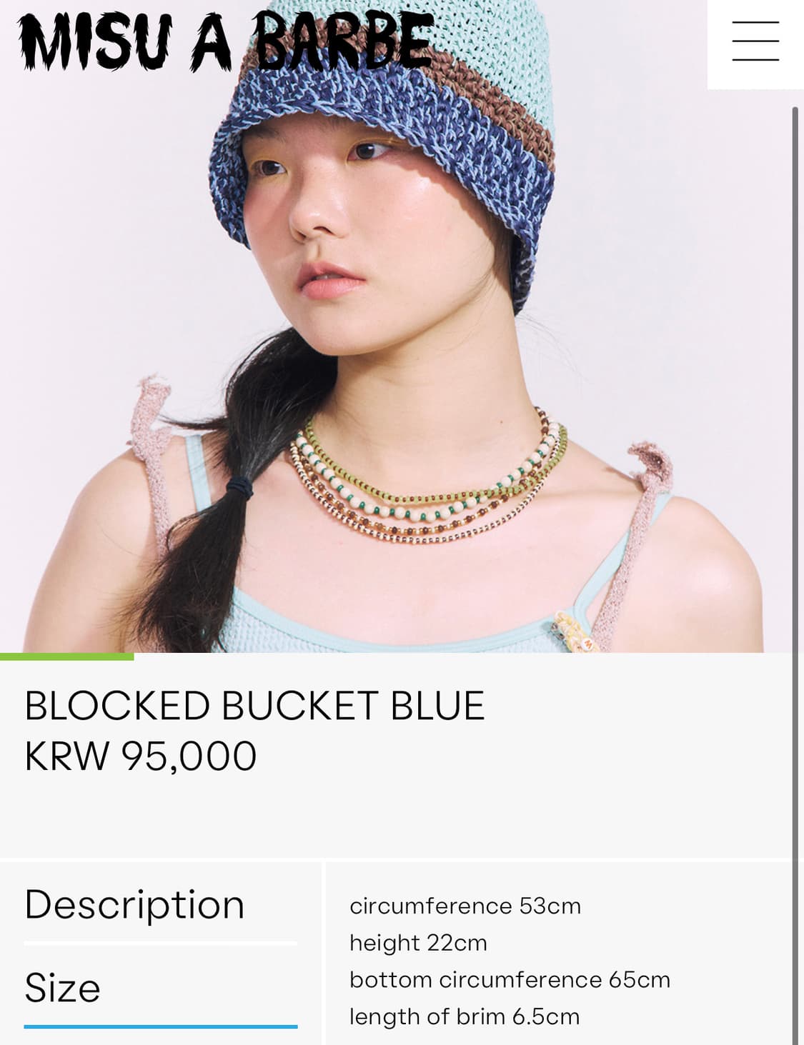 미수아바흐브 misu a barbe 핸드메이드 스트로우 여름 버킷햇 모자 상품이미지5