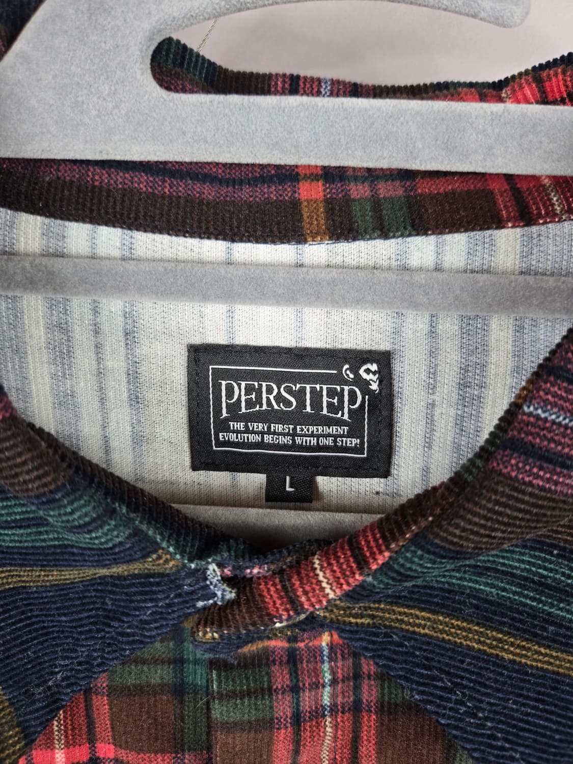 [무료배송]퍼스텝 L 남성 오버핏 코튜로이 골덴 체크 셔츠 상품이미지7