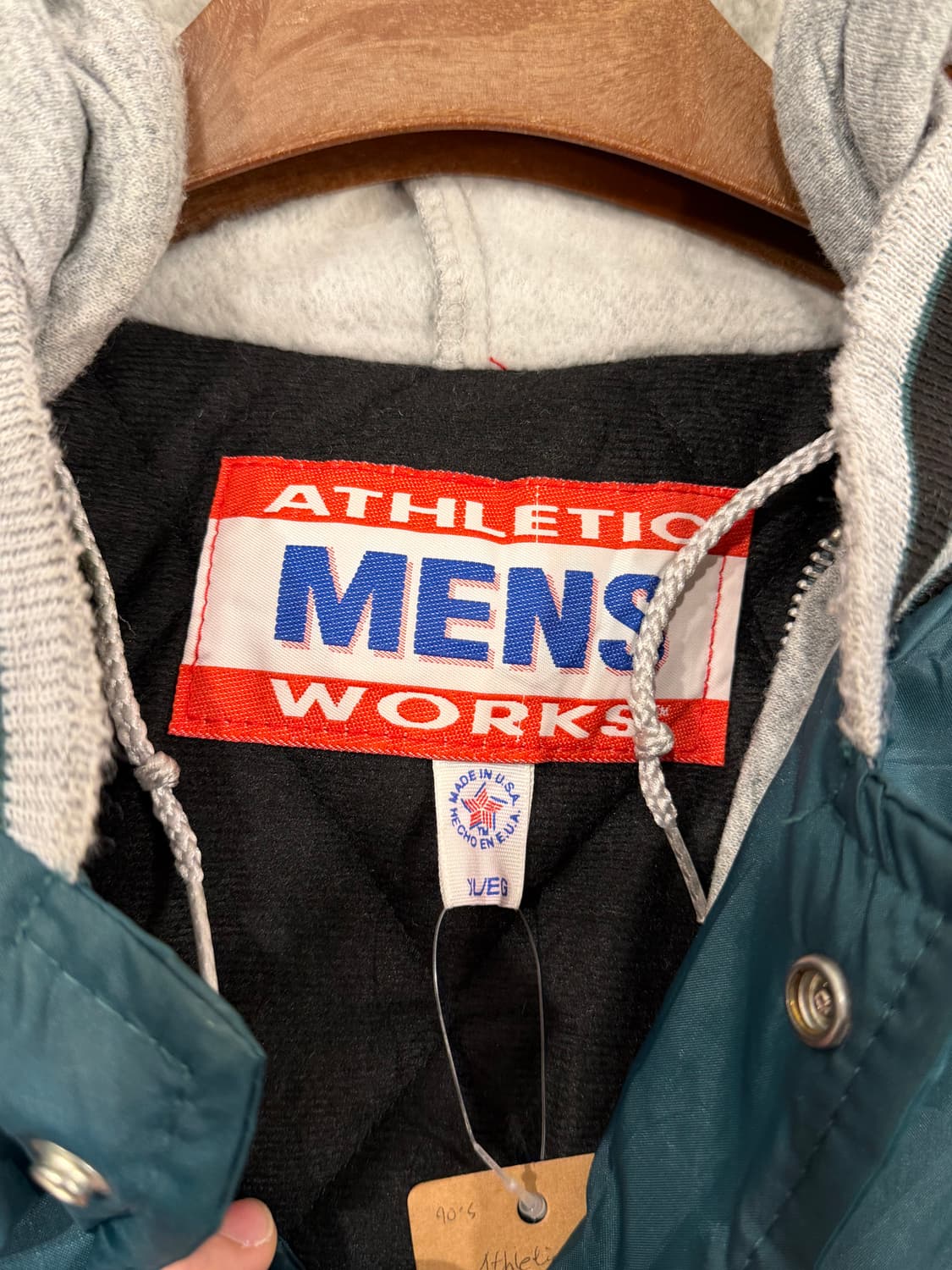 90s Athletic Works 스타디움 후드 바시티 자켓 (USA) 상품이미지10
