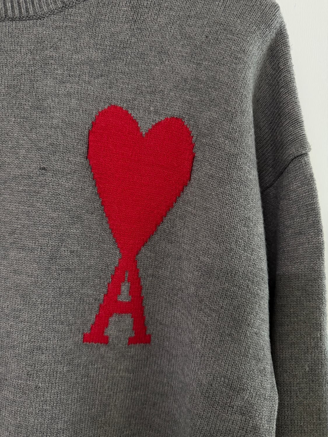 아미 빅자수 니트 그레이 M 상품이미지2