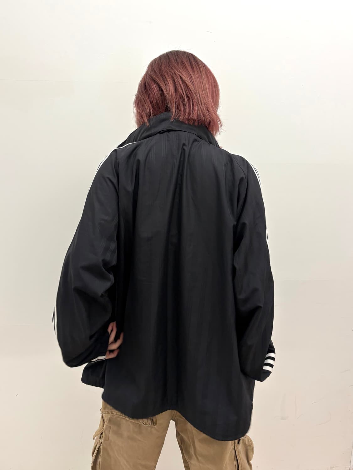 90s'Adidas 블랙 삼선 바람막이 상품이미지3