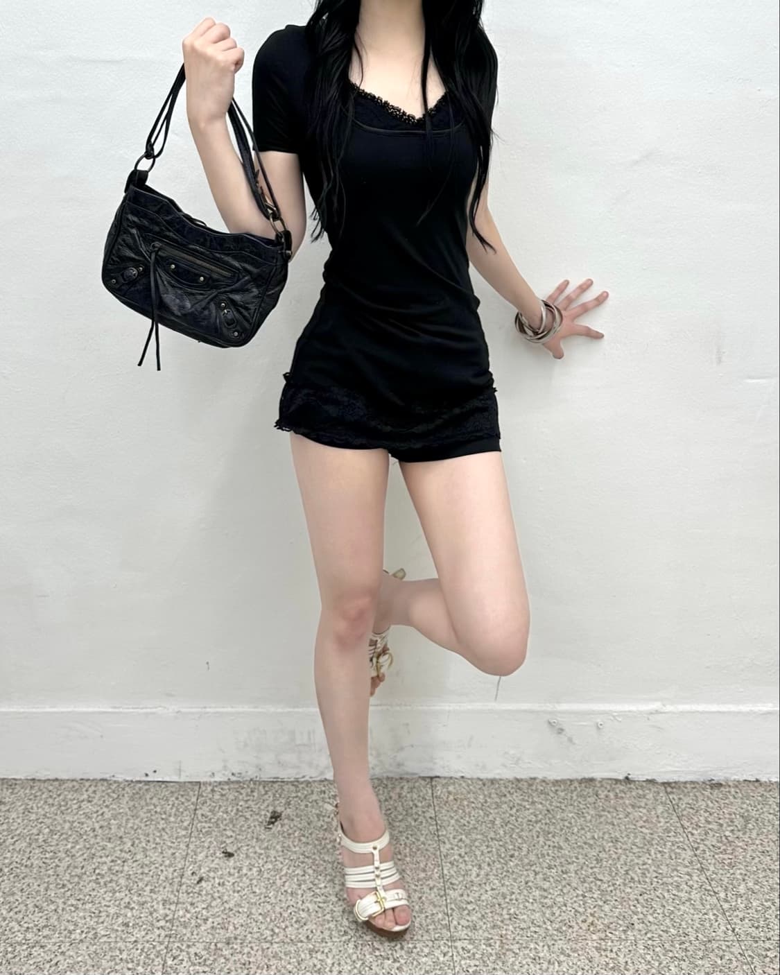 lace up short onepiece 상품이미지1