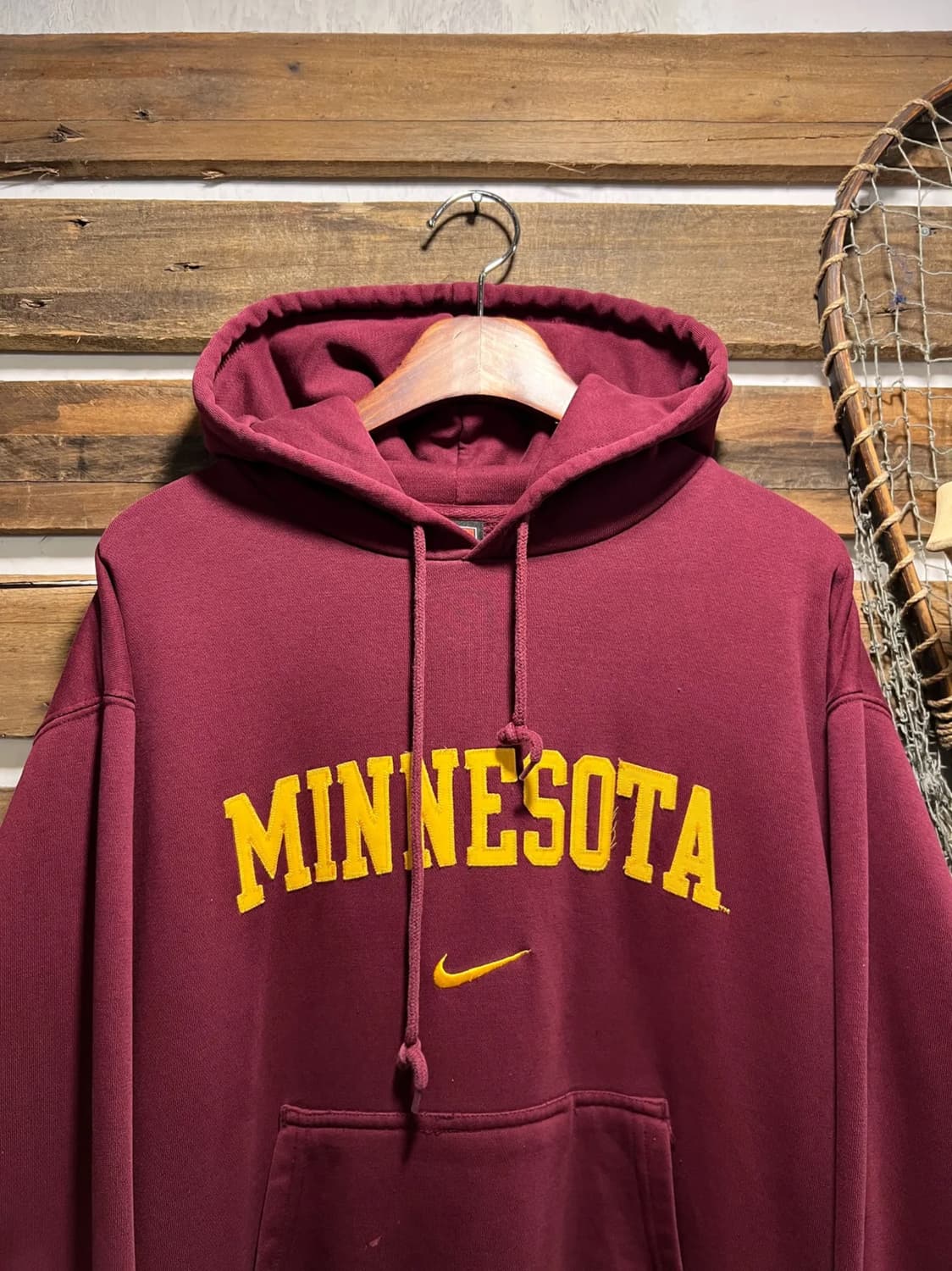 [M]나이키 USA MINESOTA 버건디 후드 티셔츠 상품이미지1