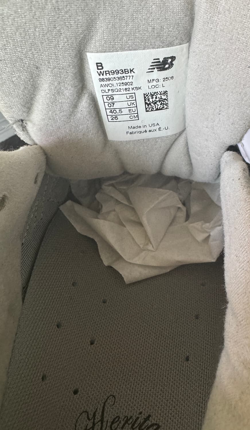 뉴발란스 993 블랙 우먼스 us9 상품이미지3