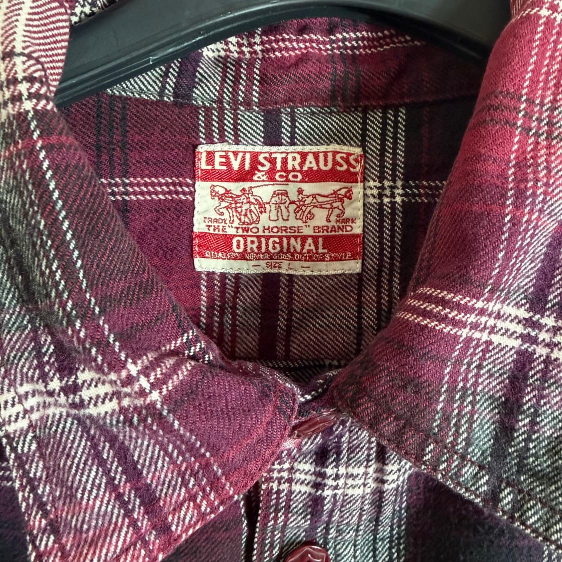 리바이스 체크 셔츠 남방(L) 상품이미지4