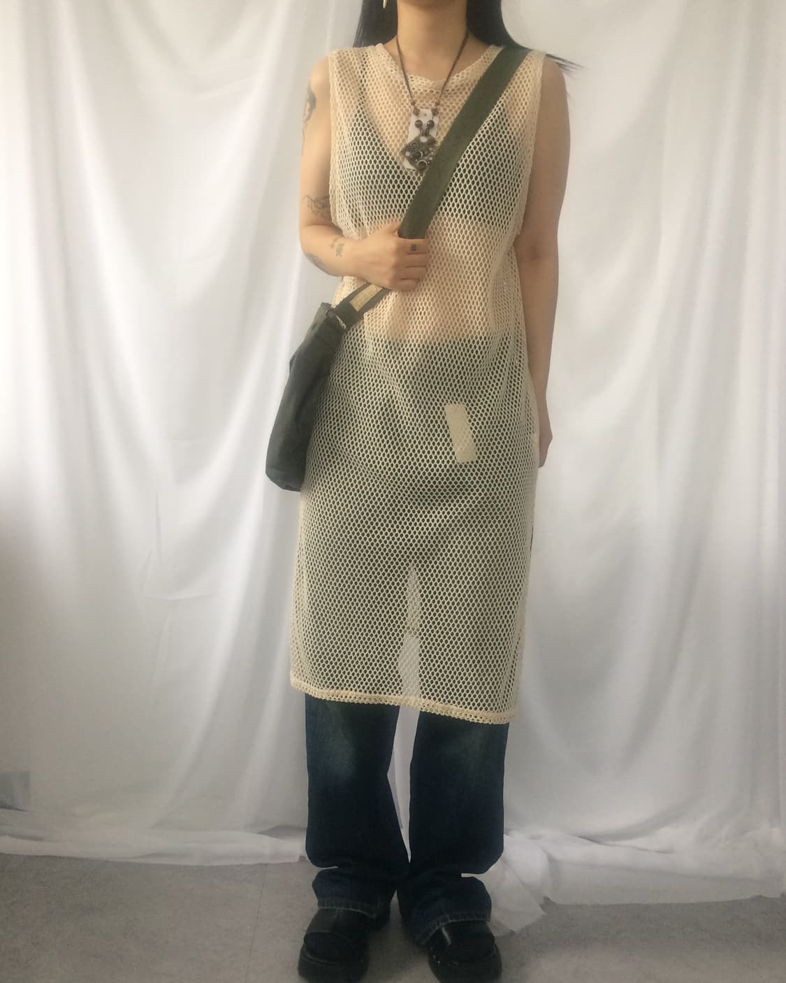 See through net sleeveless onepiece 상품이미지7