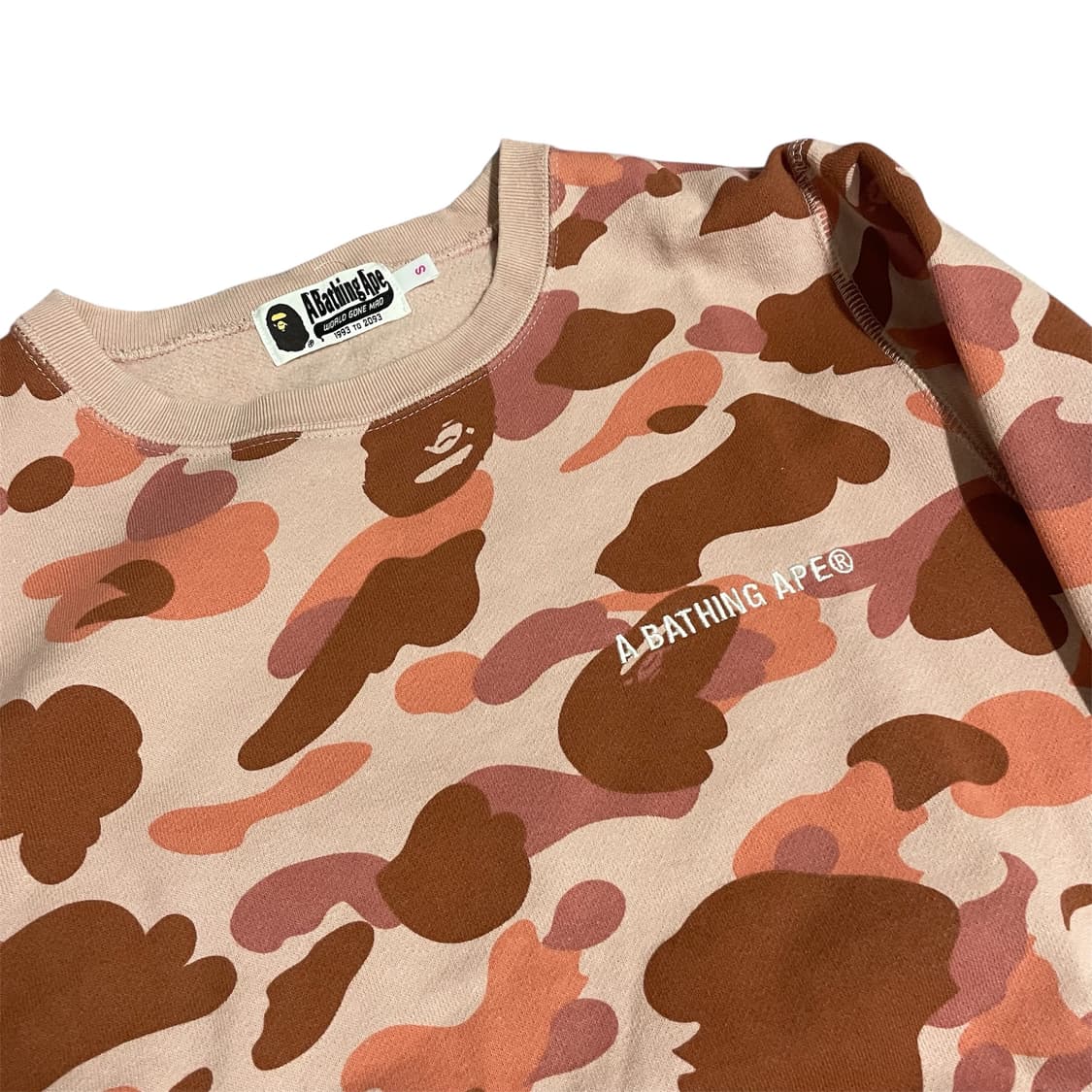 S) 베이프 핑크 카모 프린트 롱 슬리브 긴팔 상품이미지2