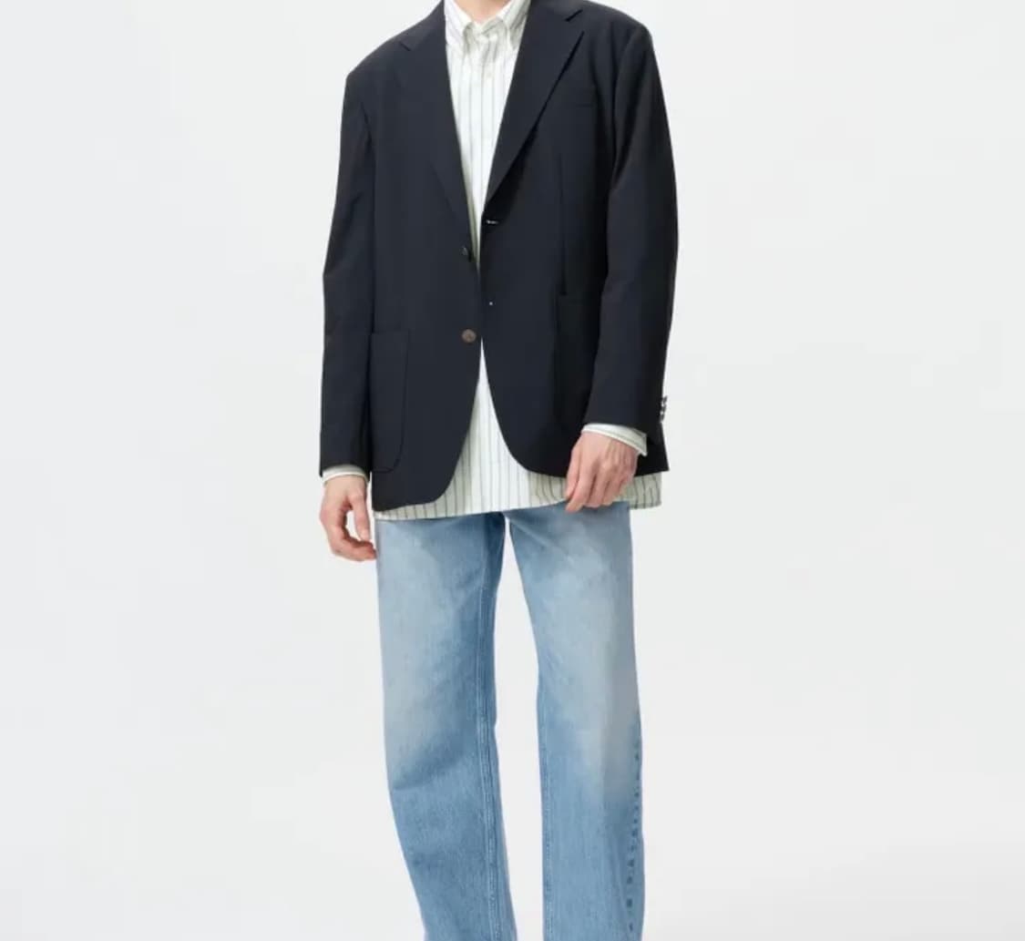 35 유니클로 x JW 앤더슨 스트레이트 진 블루 상품이미지2